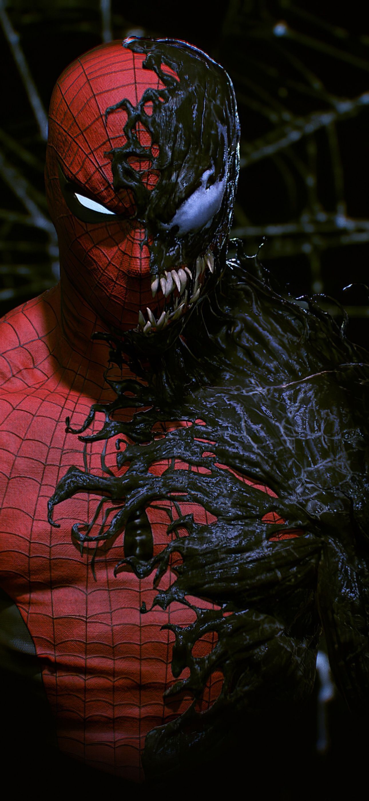 1290x2796 Spider Man Wallpaper 4K, Venom, Black Background