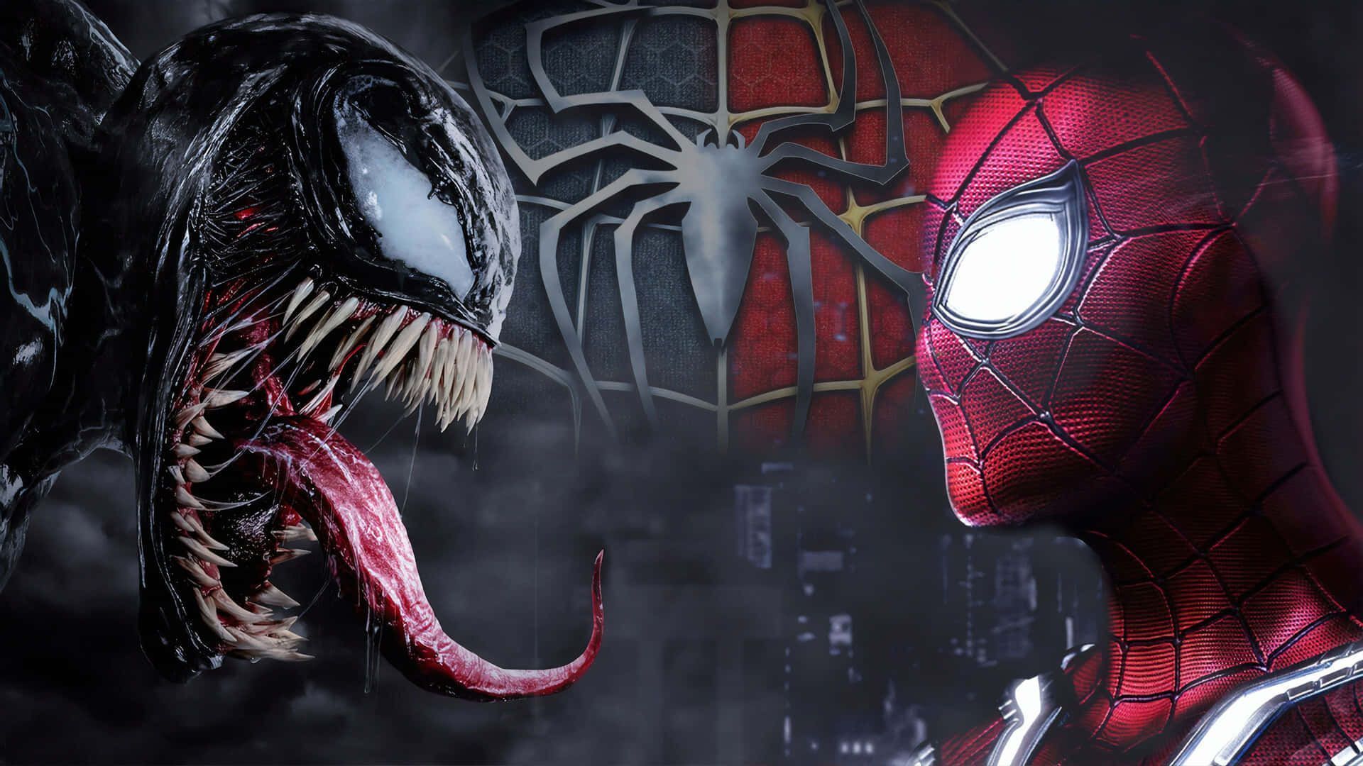 1920x1080 Download Venom and Spiderman face off in an epic battle! Wallpaper