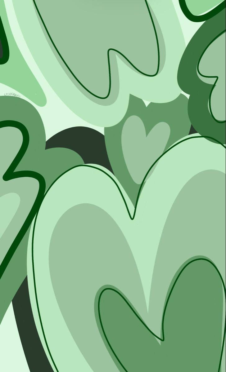 728x1200 Download Drawing Green Heart Wallpaper