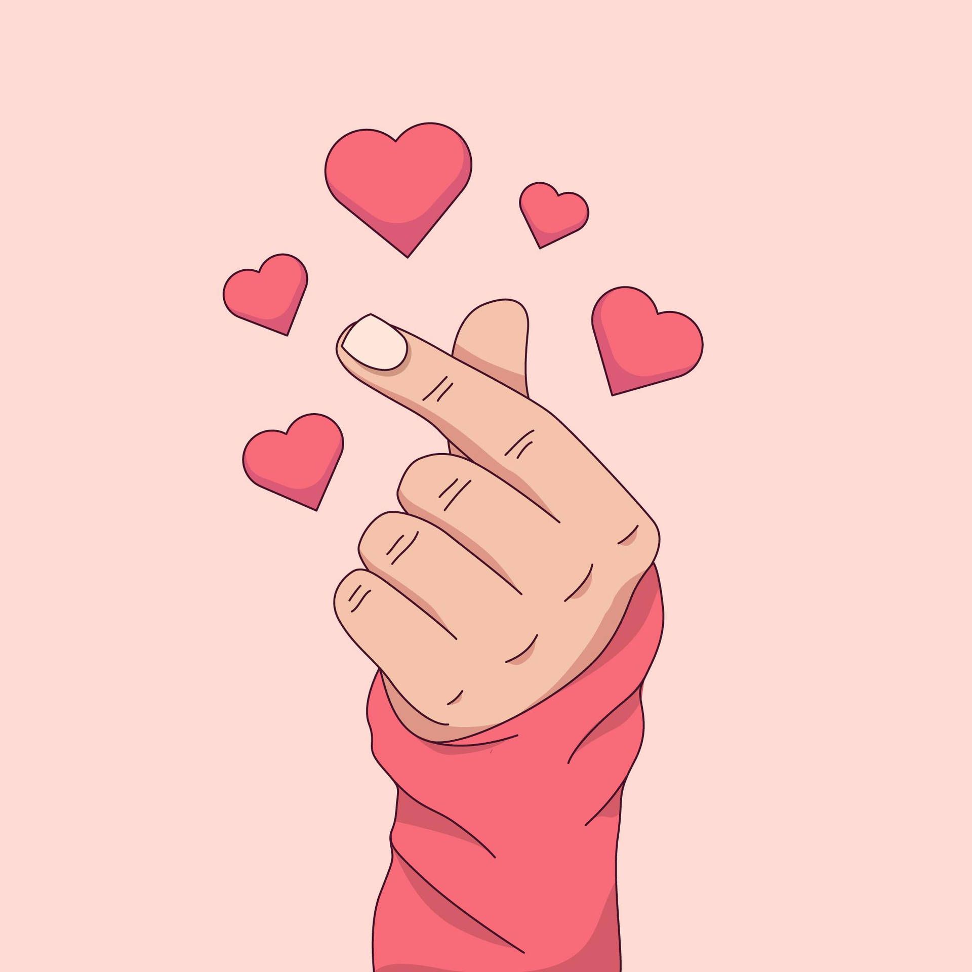 1920x1920 Download Finger Heart Love Drawing Wallpaper