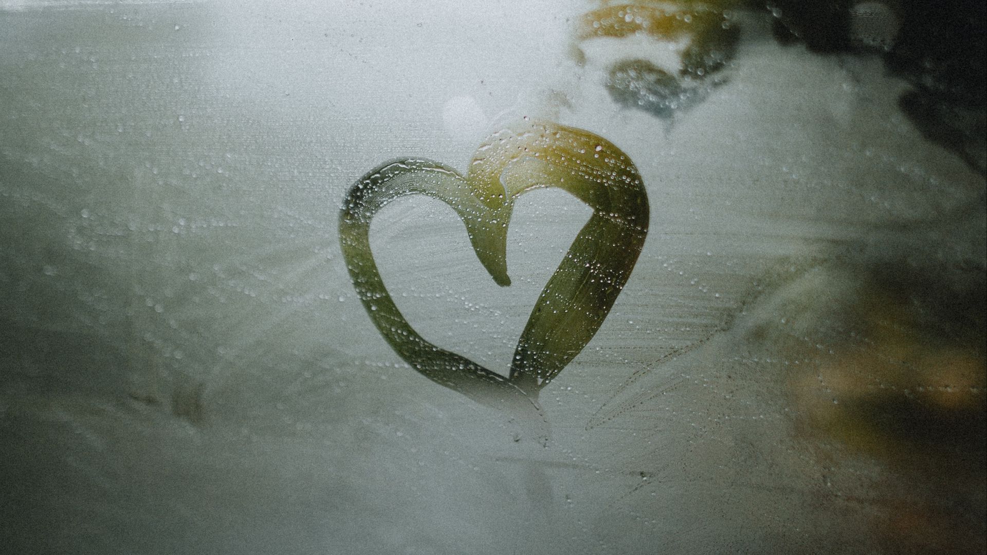 1920x1080 Download wallpaper 1920x1080 heart, drawing, love, glass, wet full hd, hdtv, fhd, 1080p HD background