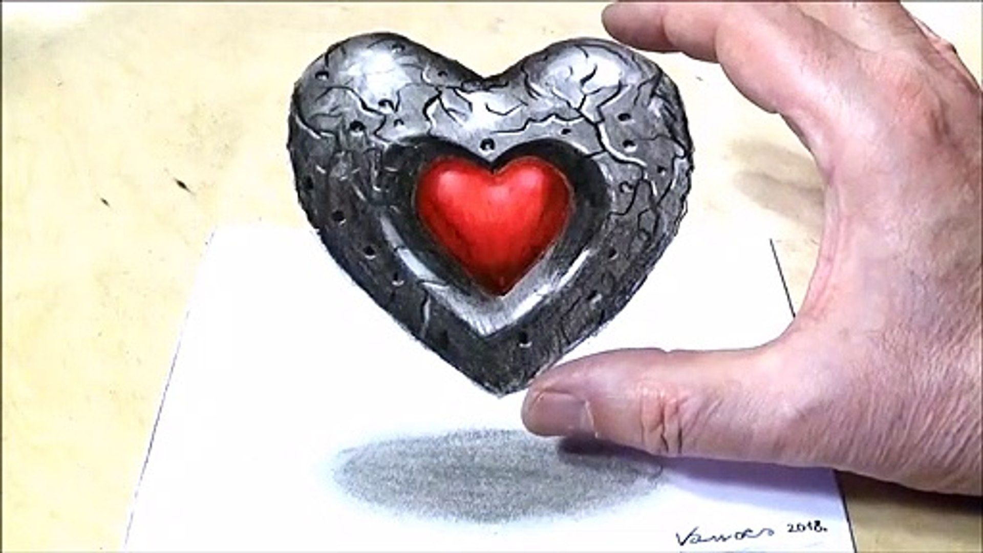1920x1080 Heart Floating Heart Trick Art