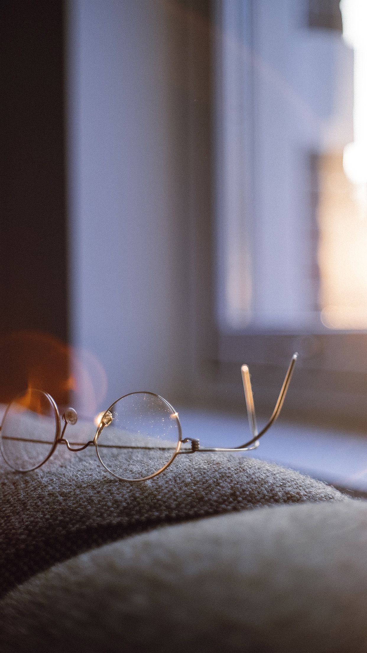 1242x2208 iPhone X wallpaper. lonly quiet day home glasses sunlight