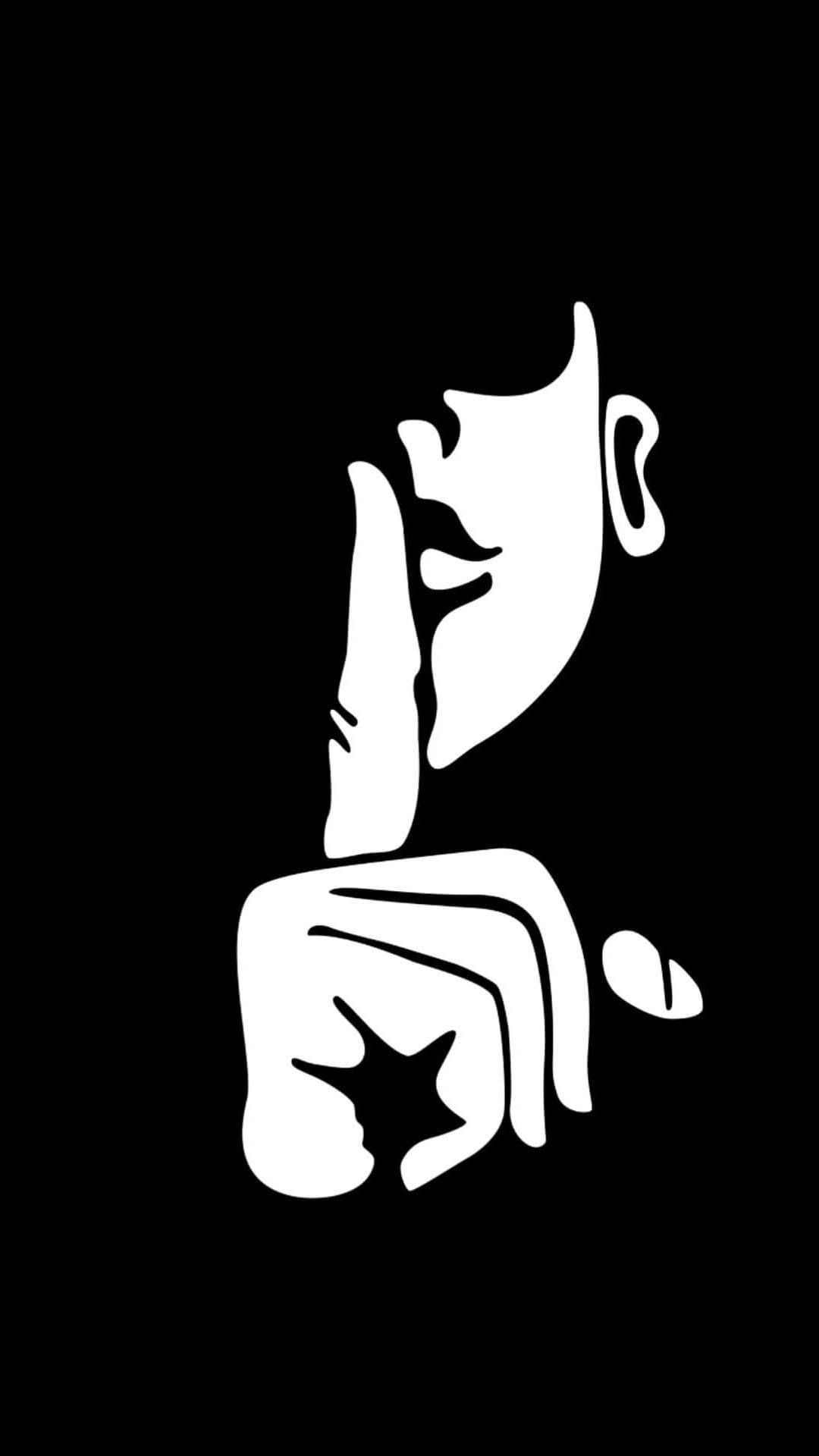 1080x1920 Download Monochrome 'Keep Quiet' Themed Profile Picture Wallpaper