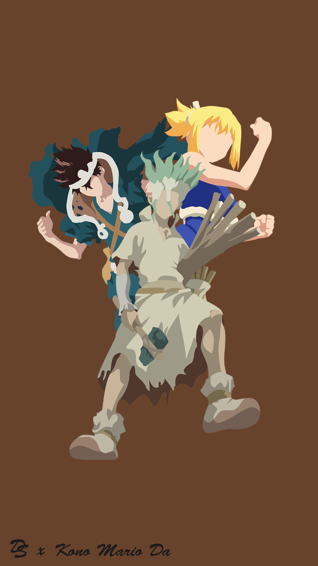 1080x1920 Senku Chrome Kohaku Phone Wallpaper (DragonSlayer X KonoMarioDa)