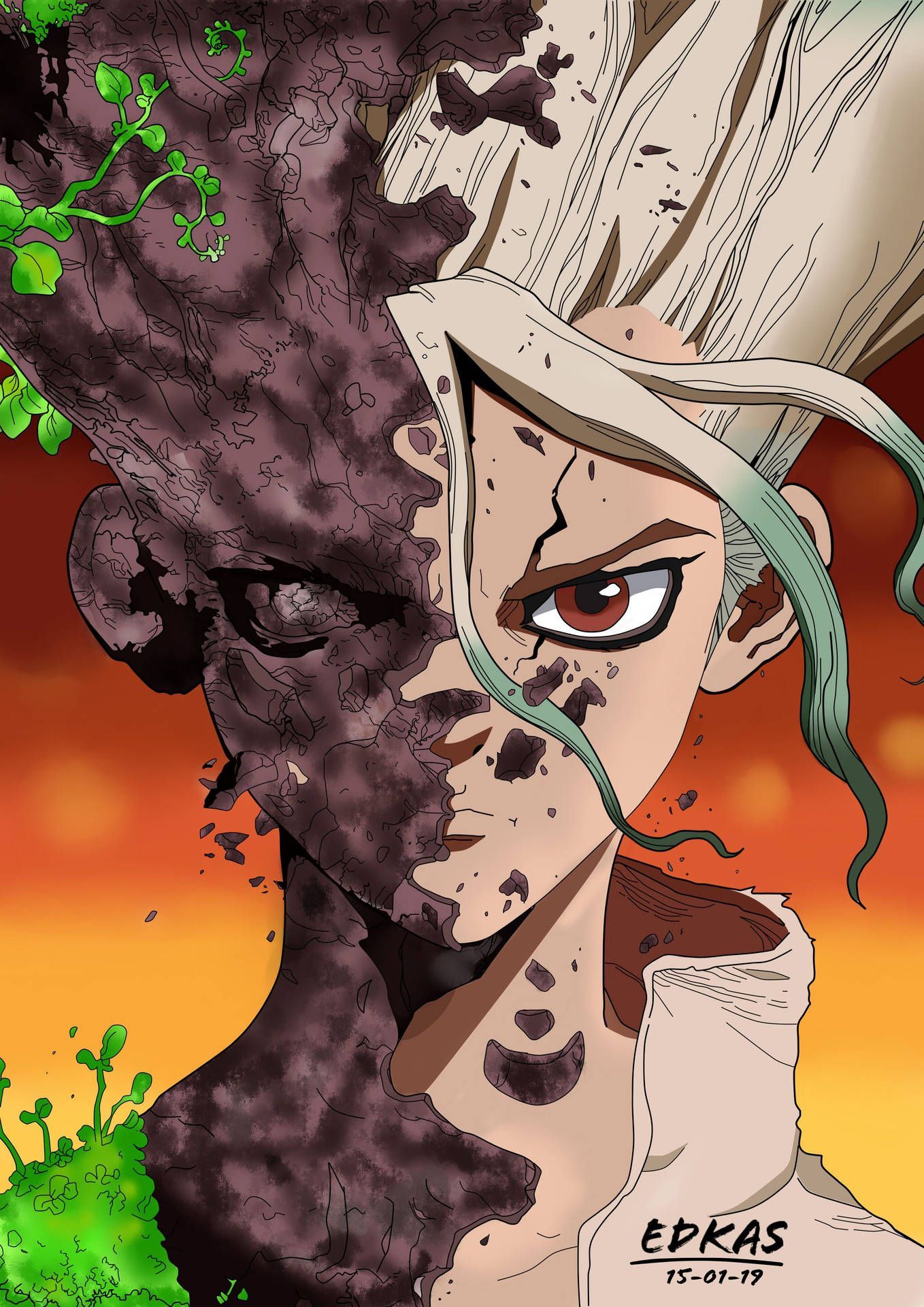1358x1920 Download Dr Stone Wallpaper
