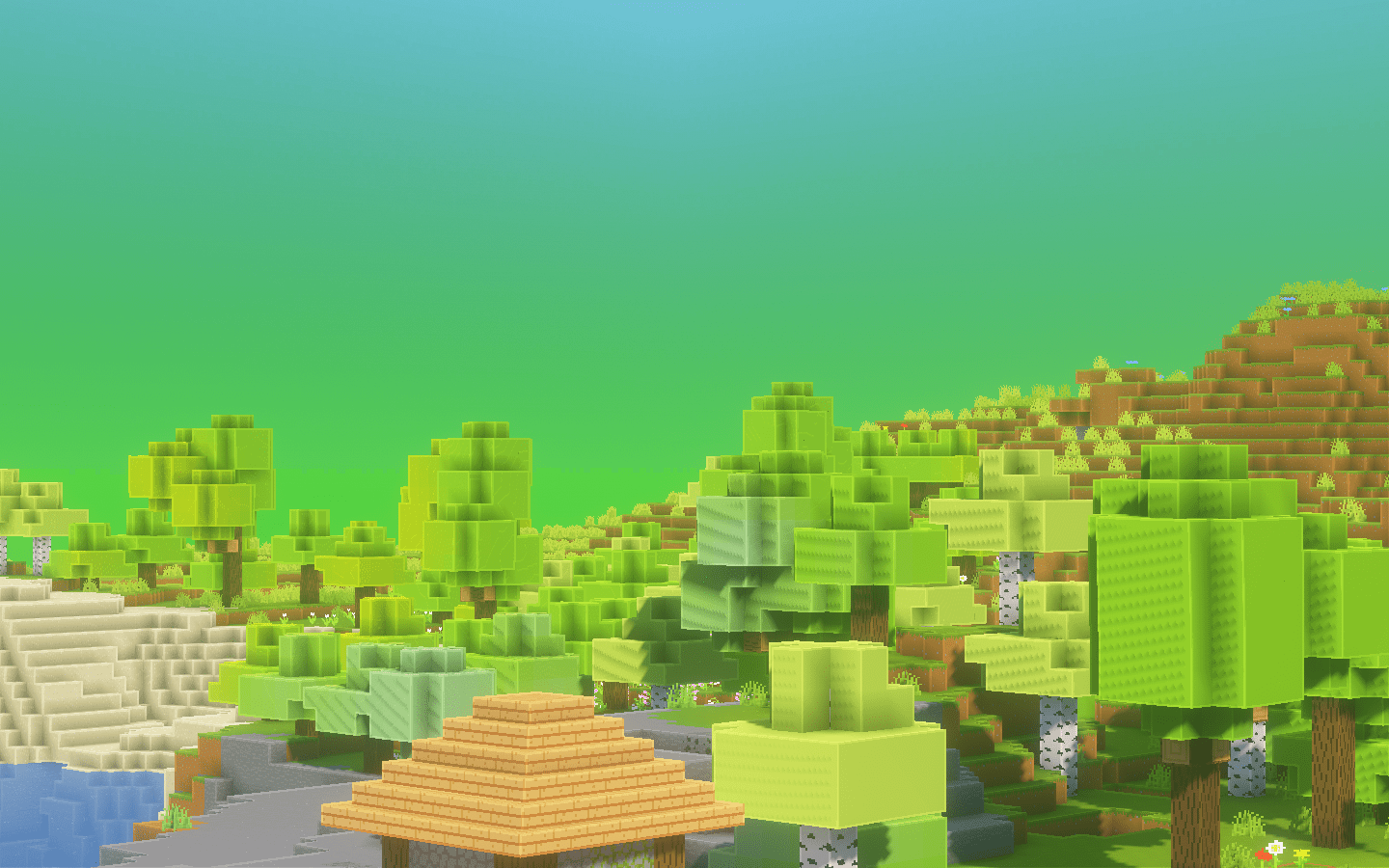 1440x900 Video Games Minecraft Colorful Mojang 3D Wallpaper:1440x900