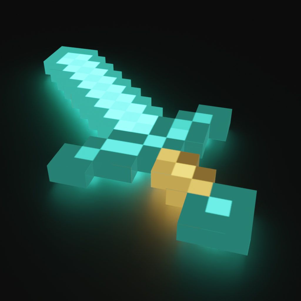 1024x1024 Minecraft Diamond Sword Wallpaper
