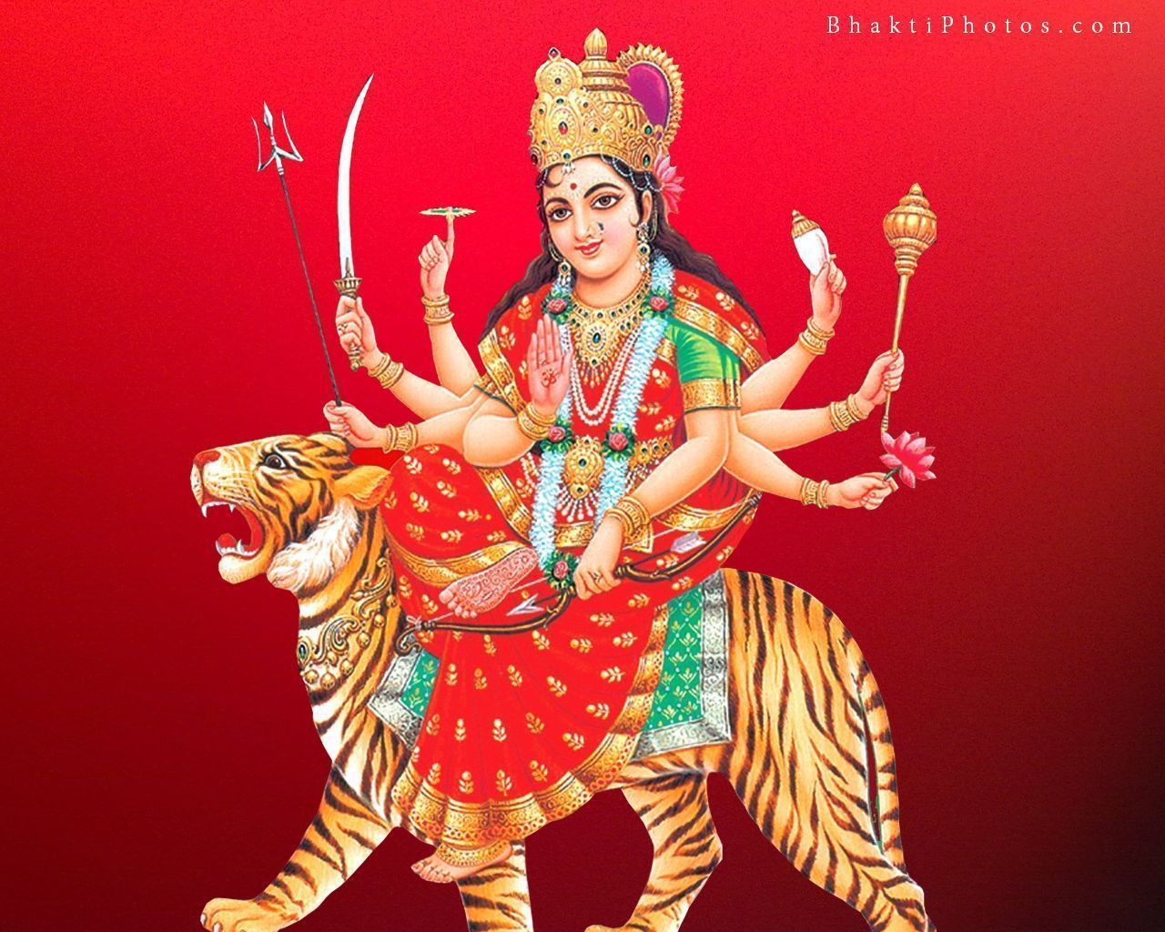Stampa Religiosa Incorniciata Art N Store – Dea Durga In 9 Forme, Con Foglio Acrilico, Cornice Marrone 30 X 23 Cm