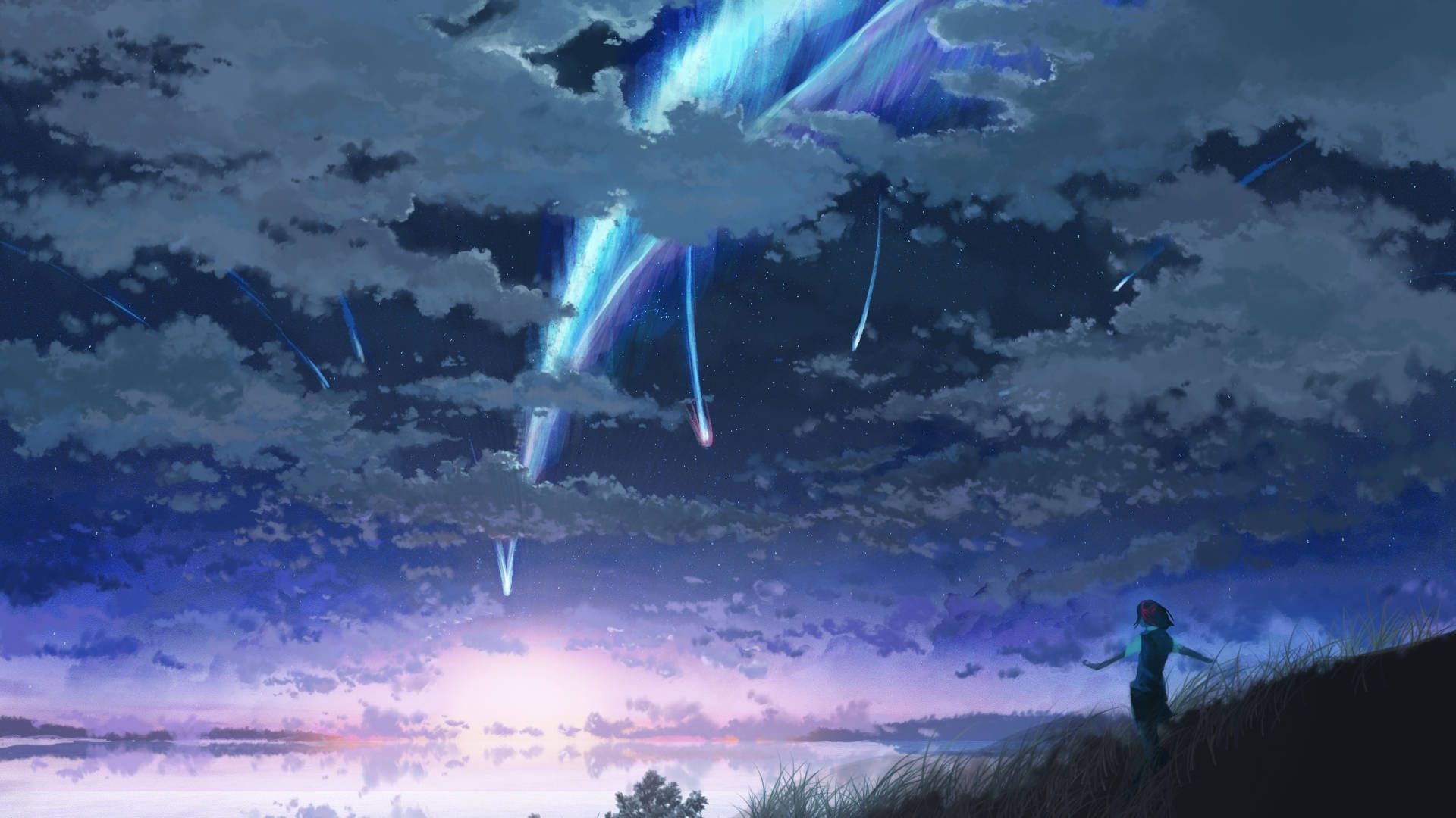 1920x1080 Download Comets Above Mitsuha Your Name 4K Wallpaper