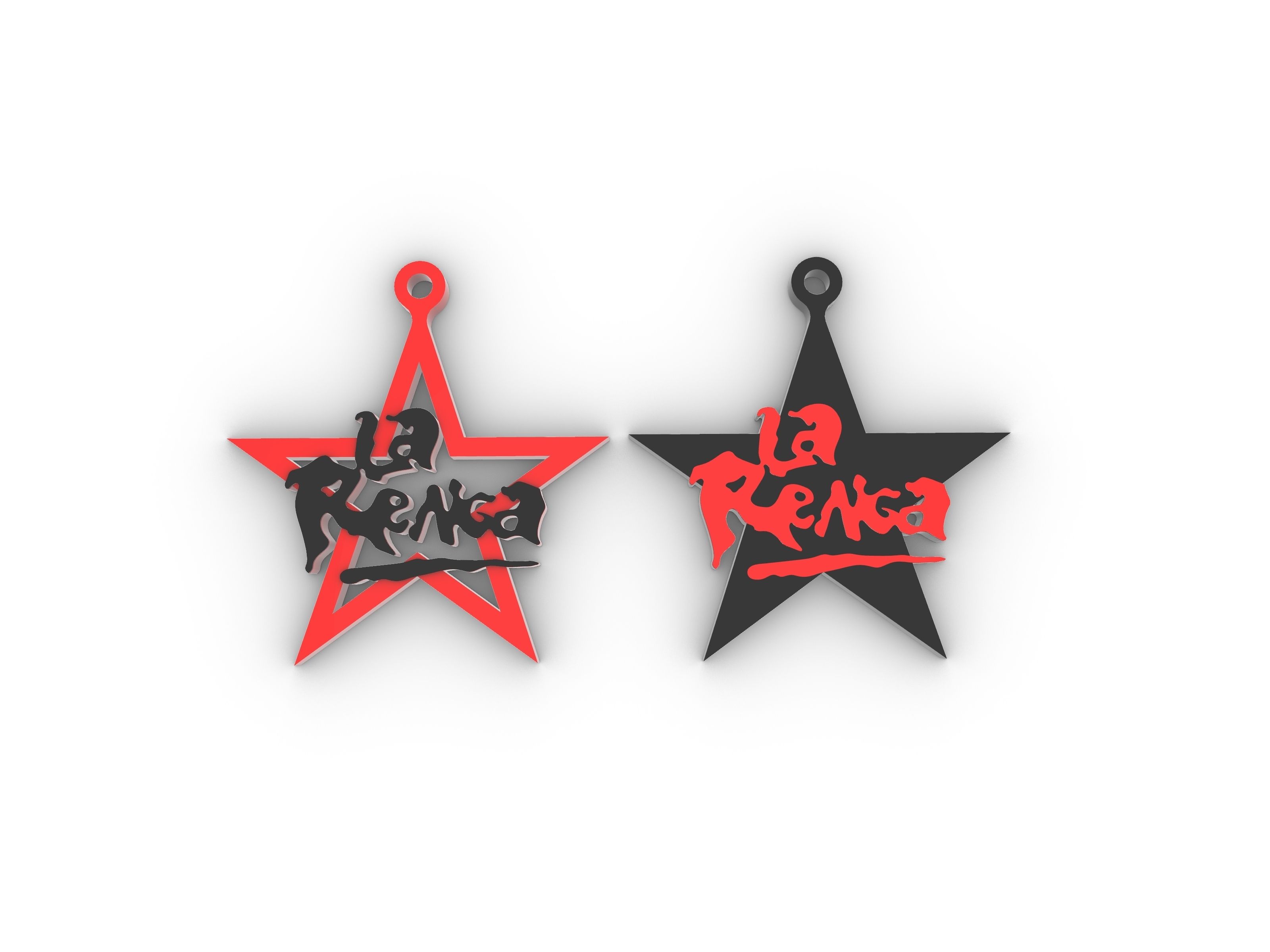 3200x2400 STL file La Renga Star Keychain Keychain・3D printer design to download・Cults