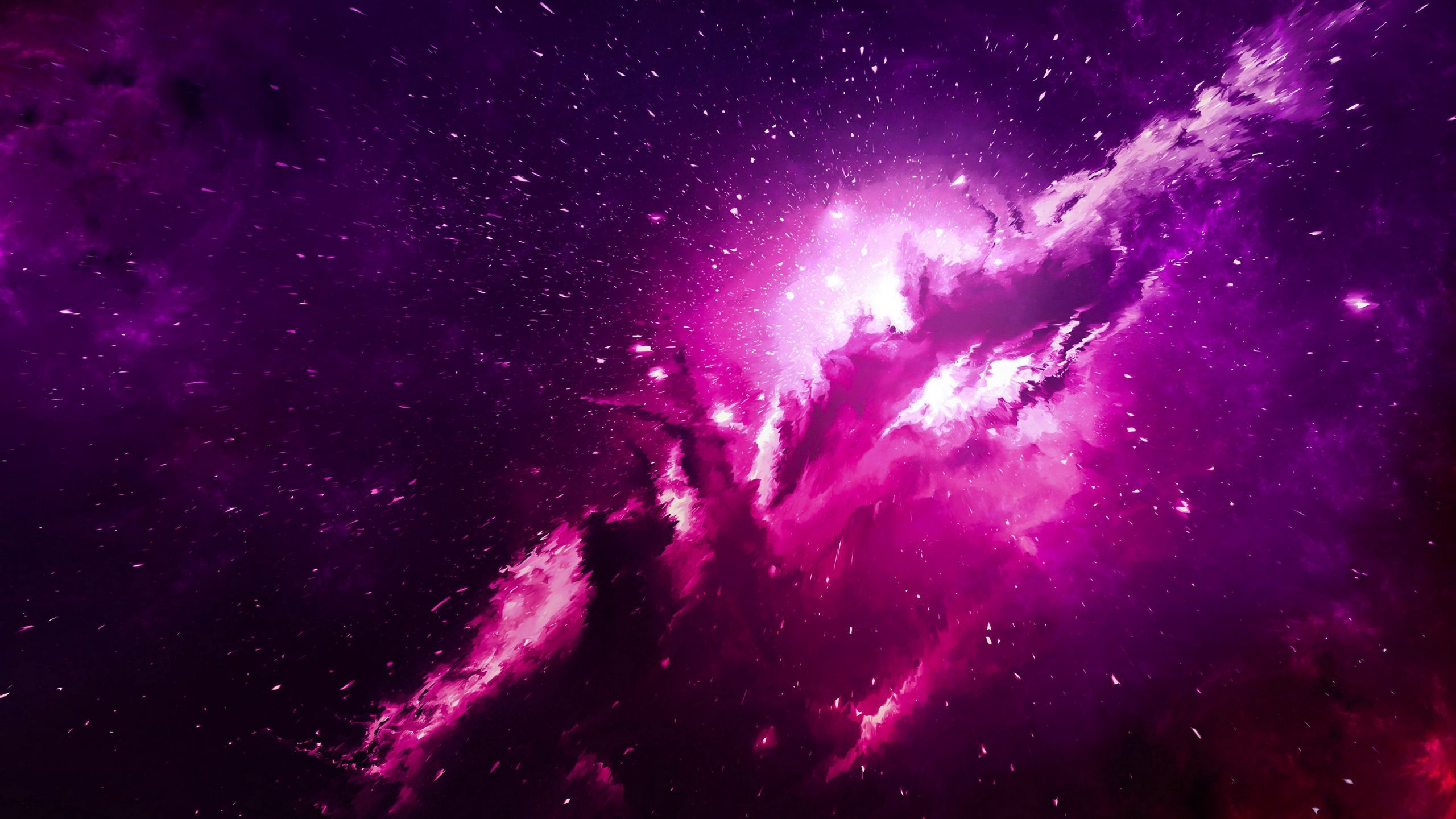 2560x1440 Download wallpaper 2560x1440 nebula, sparkles, light, cloud, purple widescreen 16:9 HD background