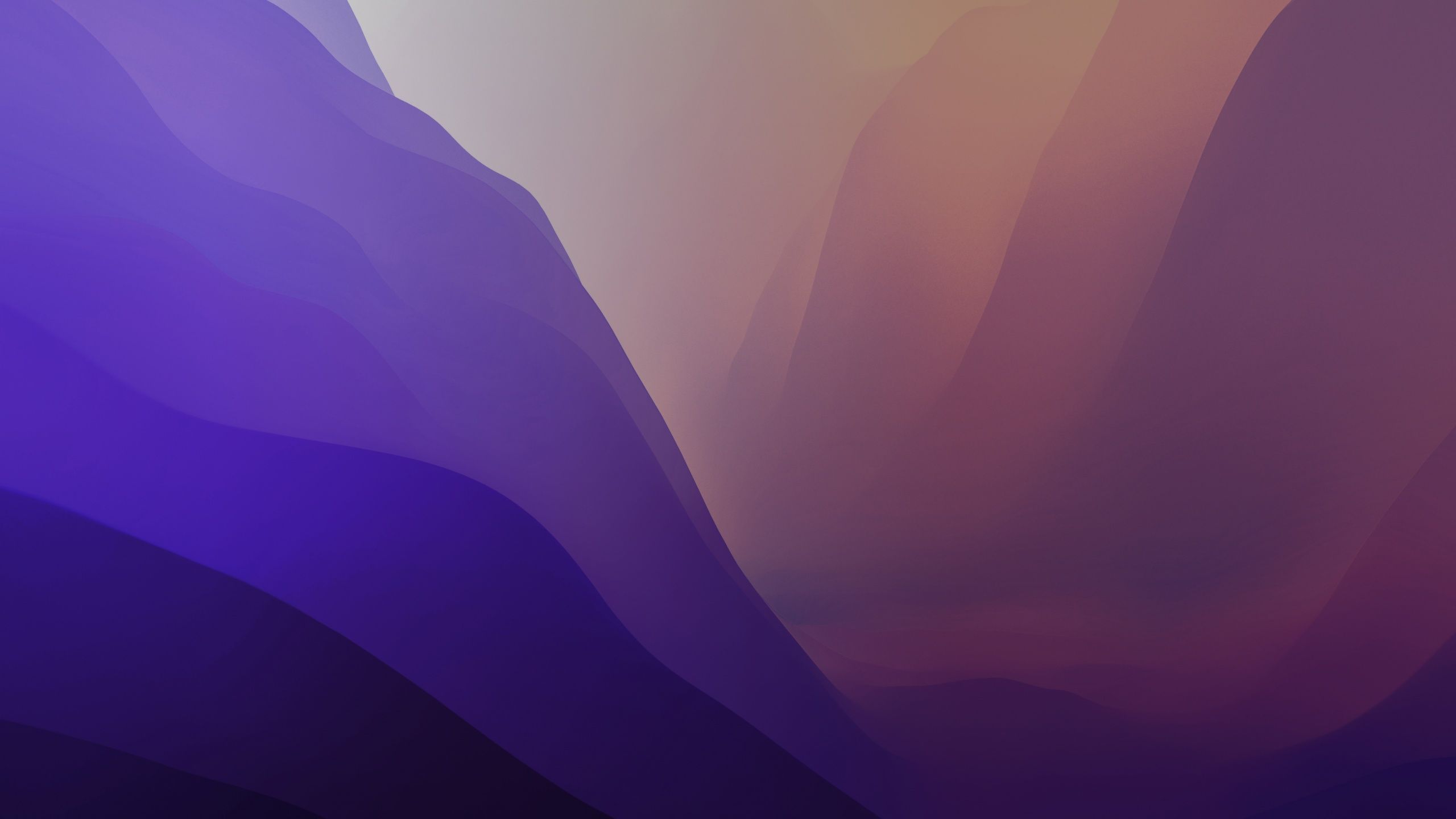 2560x1440 macOS Monterey Wallpaper 4K, Purple, Stock, Light, Layers, 5K