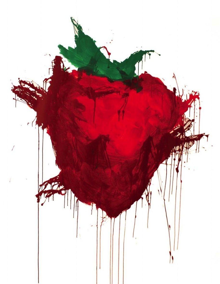 914x1175 across the universe strawberry painting