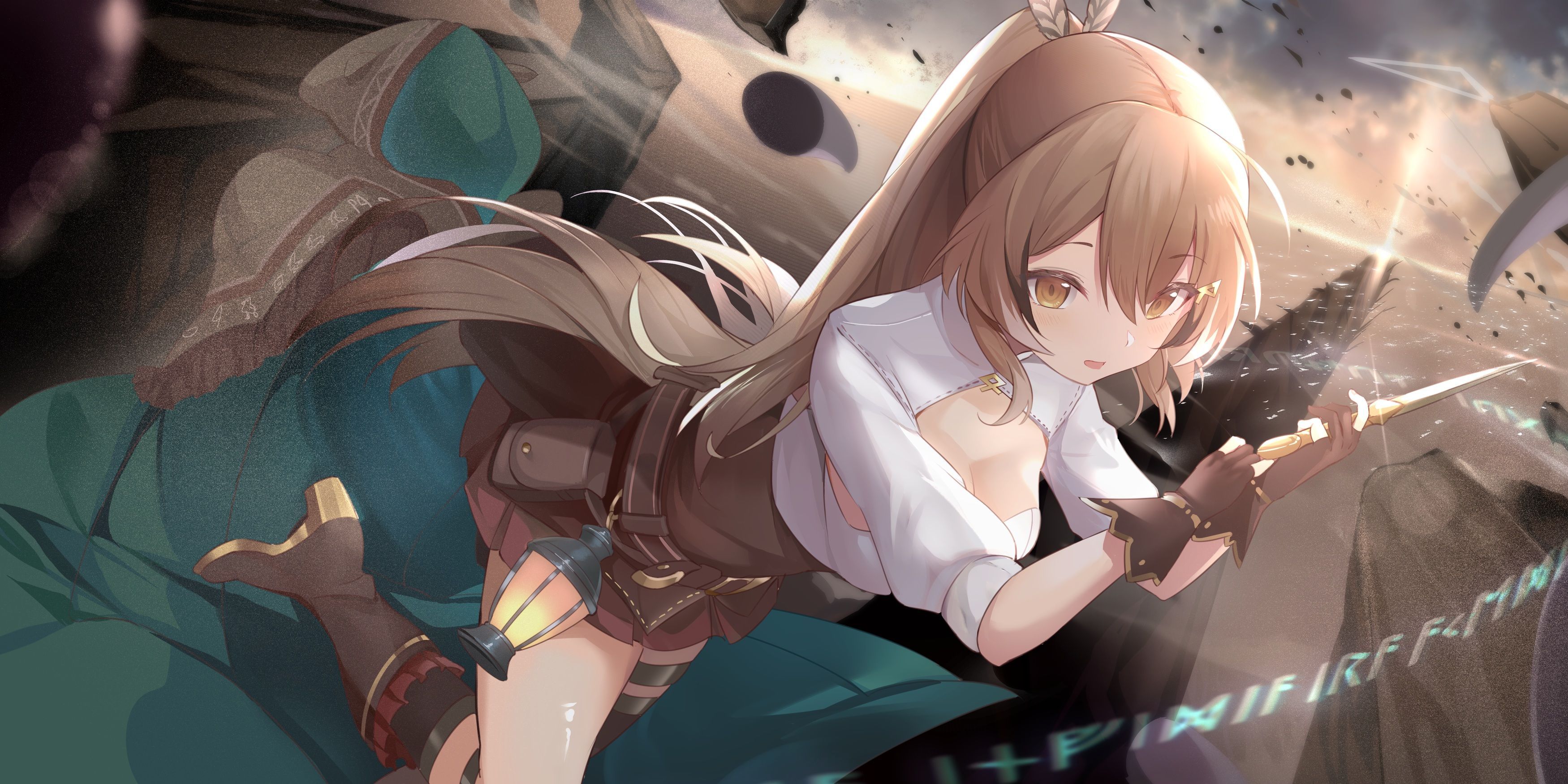 3500x1750 Nanashi Mumei, KanaNote, anime, anime girls, Hololive, Virtual Youtuber, artworkx1750 Wallpaper