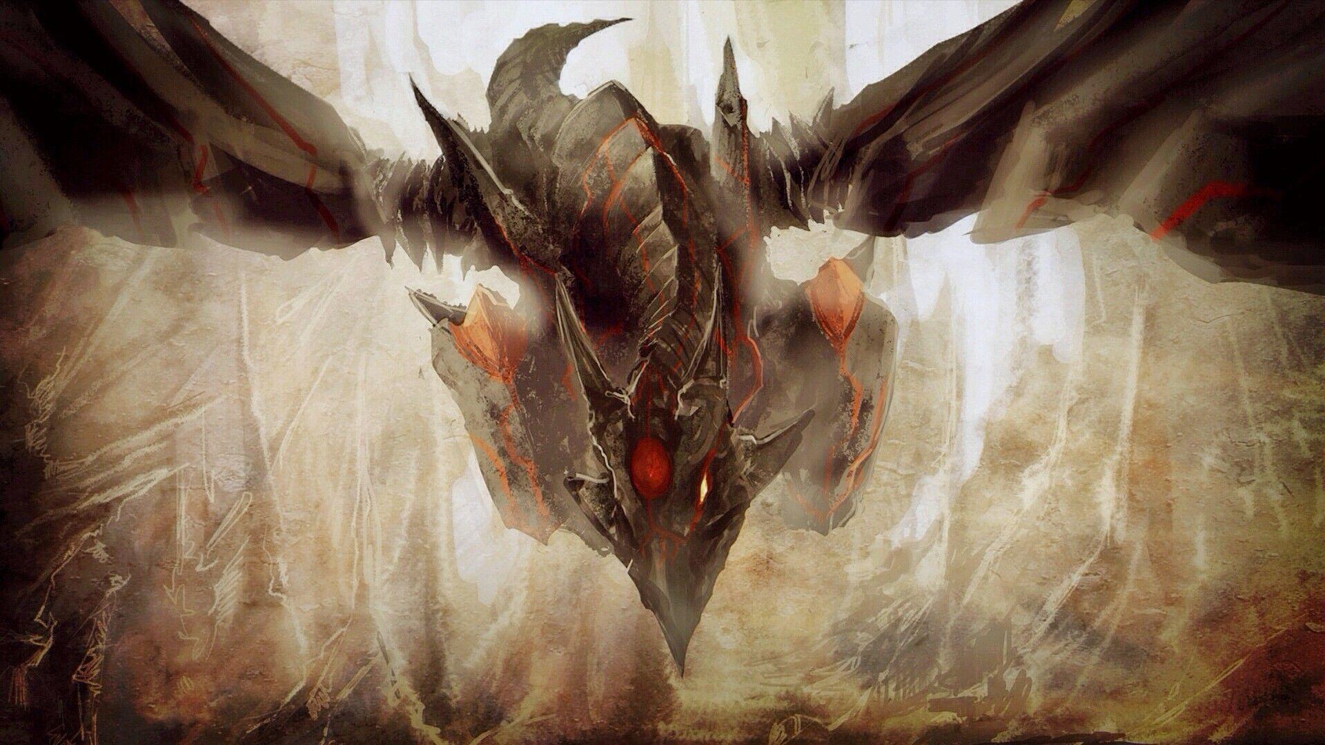 1920x1080 Red and Black Dragon Wallpaper