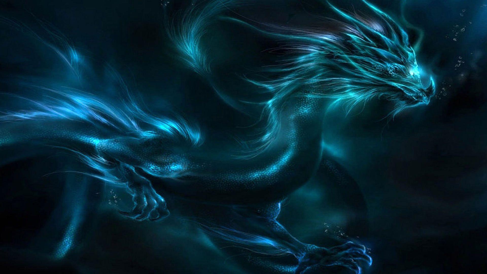 1920x1080 glowing blue dragon wallpaper. Dragon. Blue dragon