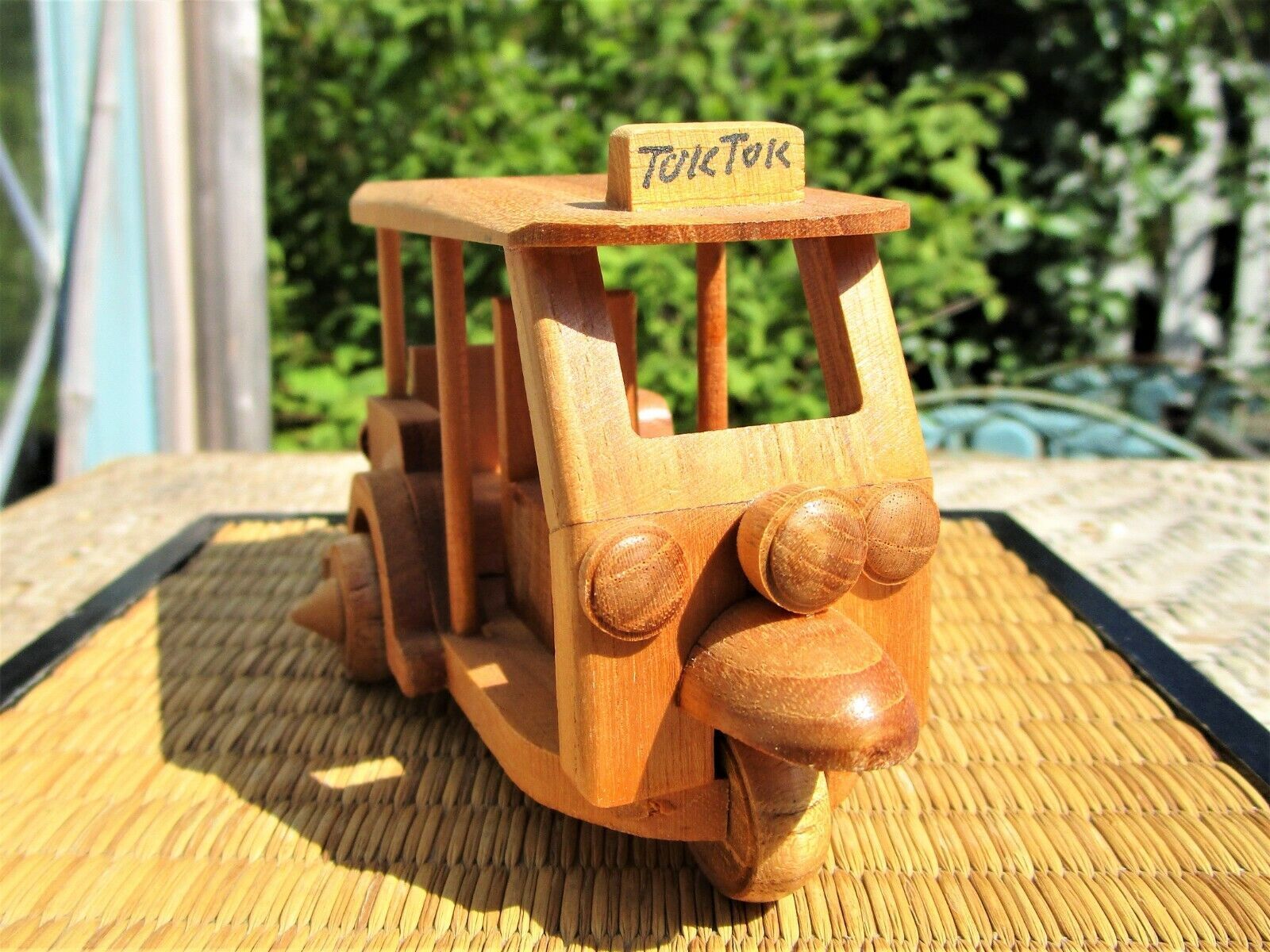 1600x1200 Vintage Tuk Tuk 3 Wheels Car Model Wood Thai Handmade Collectible Souvenir Gift
