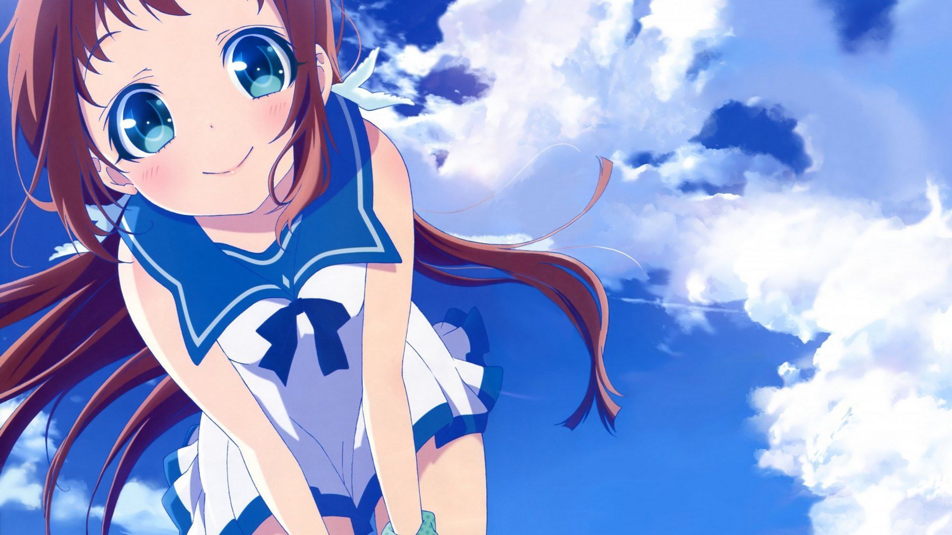 1920x1080 Wallpaper / cute, pretty, girl, anime, face, smile free download