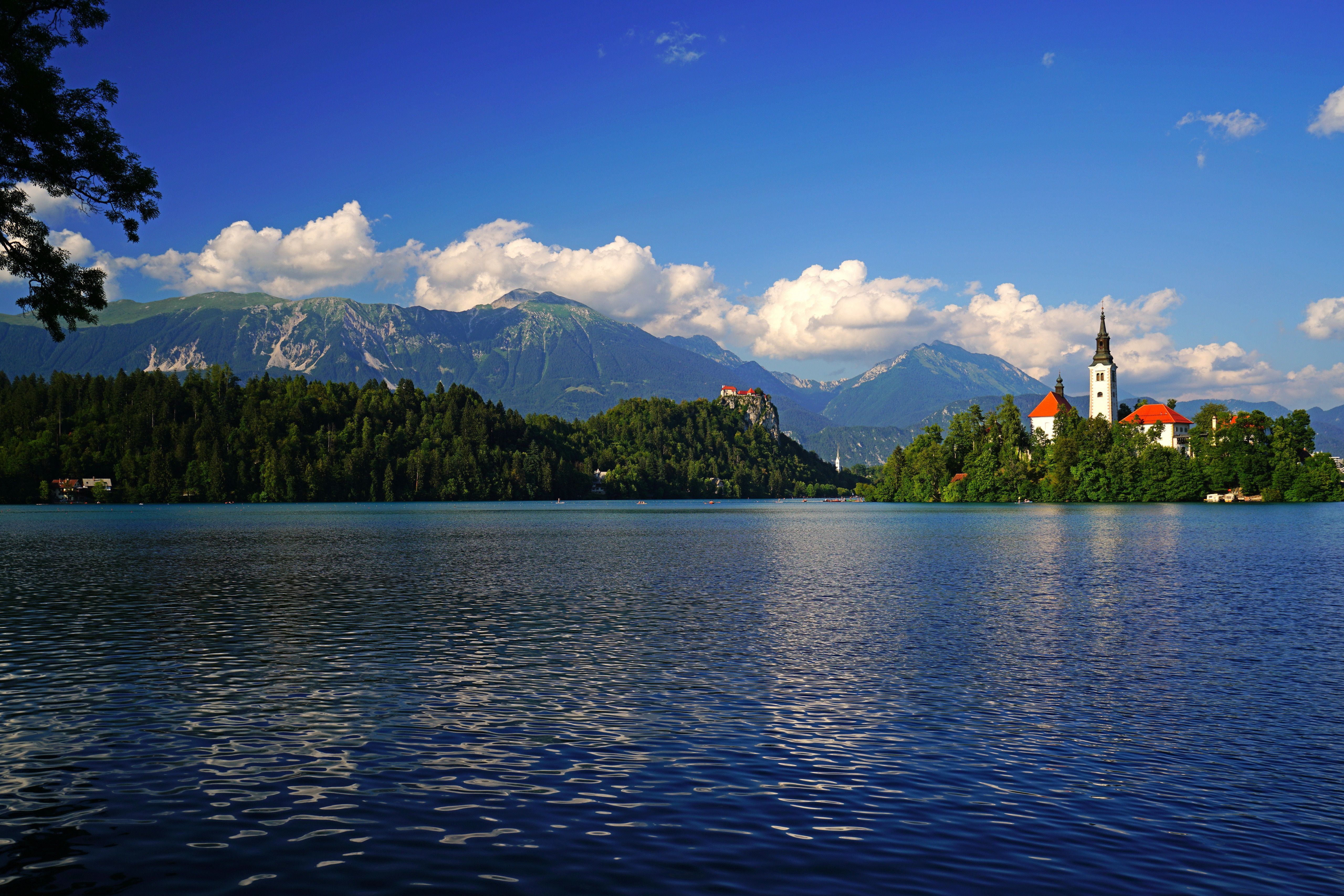5120x3415 4K, 5K, Lake Bled, Slovenia, Lake, Mountains, Castles, Island Gallery HD Wallpaper