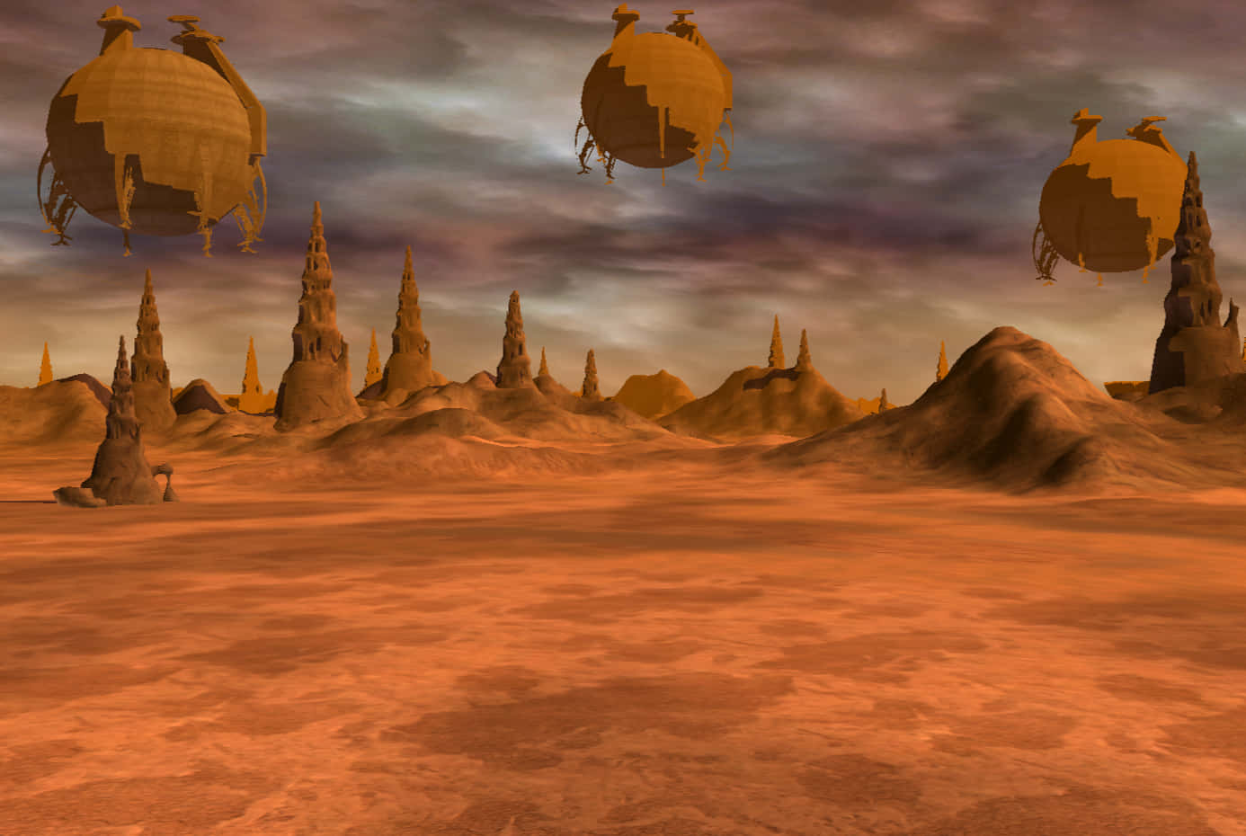 1386x930 Download Spectacular view of Geonosis landscape Wallpaper