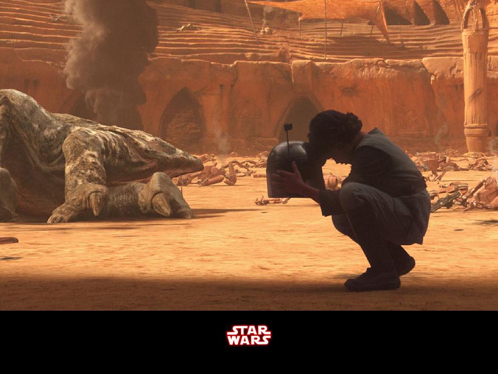 1024x768 The Death of Jango Fett- Geonosis Wars Wallpaper