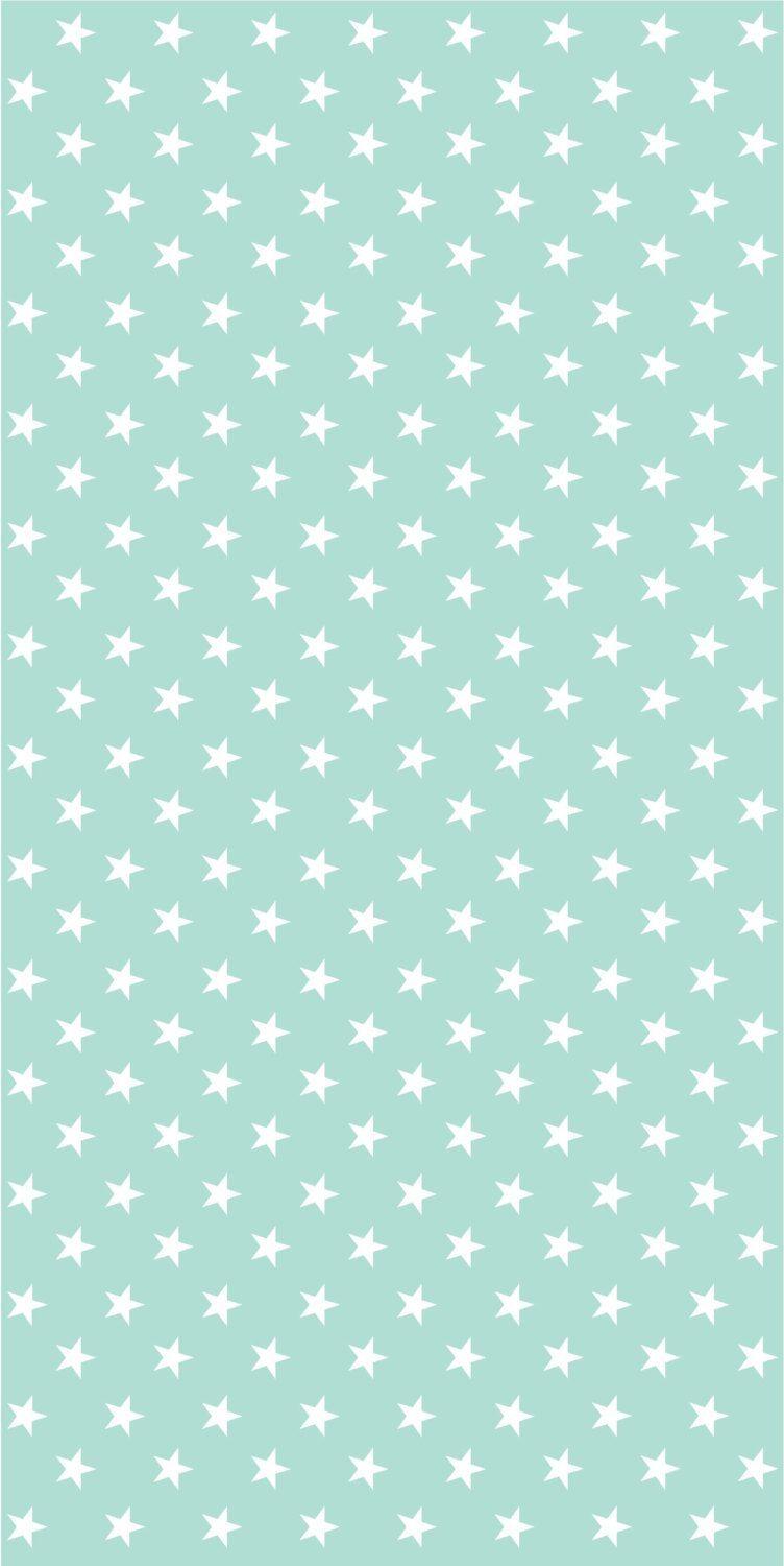 752x1500 Vinyl Wallpaper. Self Adhesive Aqua With White Stars (IDO)