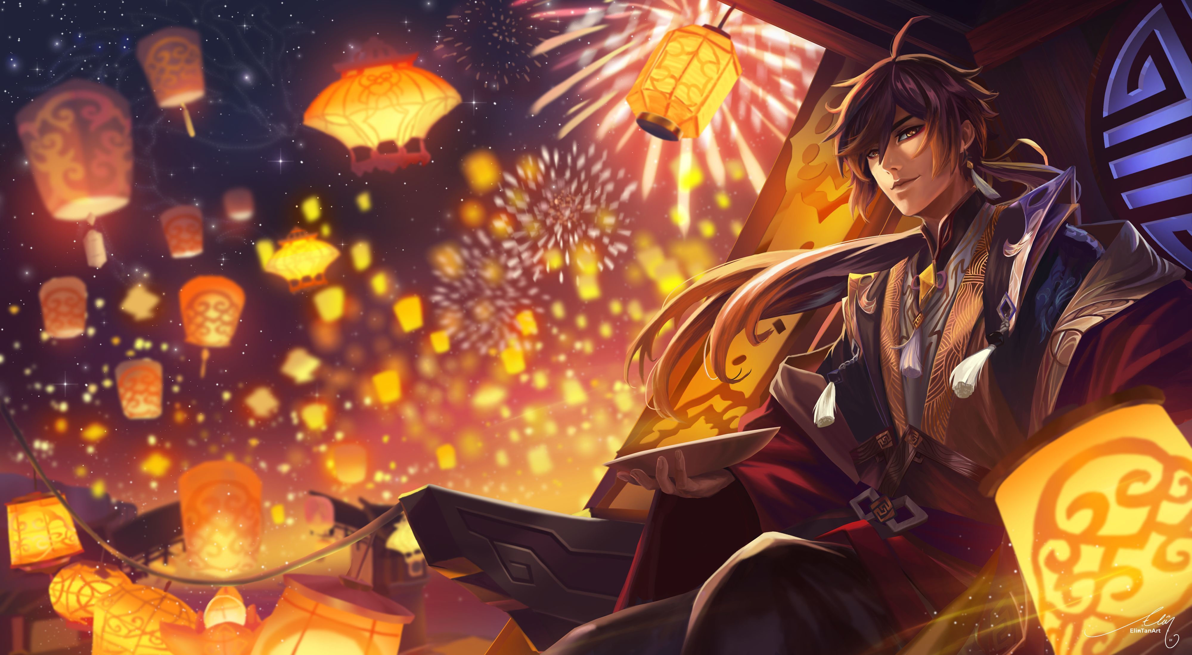 4000x2197 HD desktop wallpaper: Video Game, Genshin Impact, Zhongli (Genshin Impact) download free picture