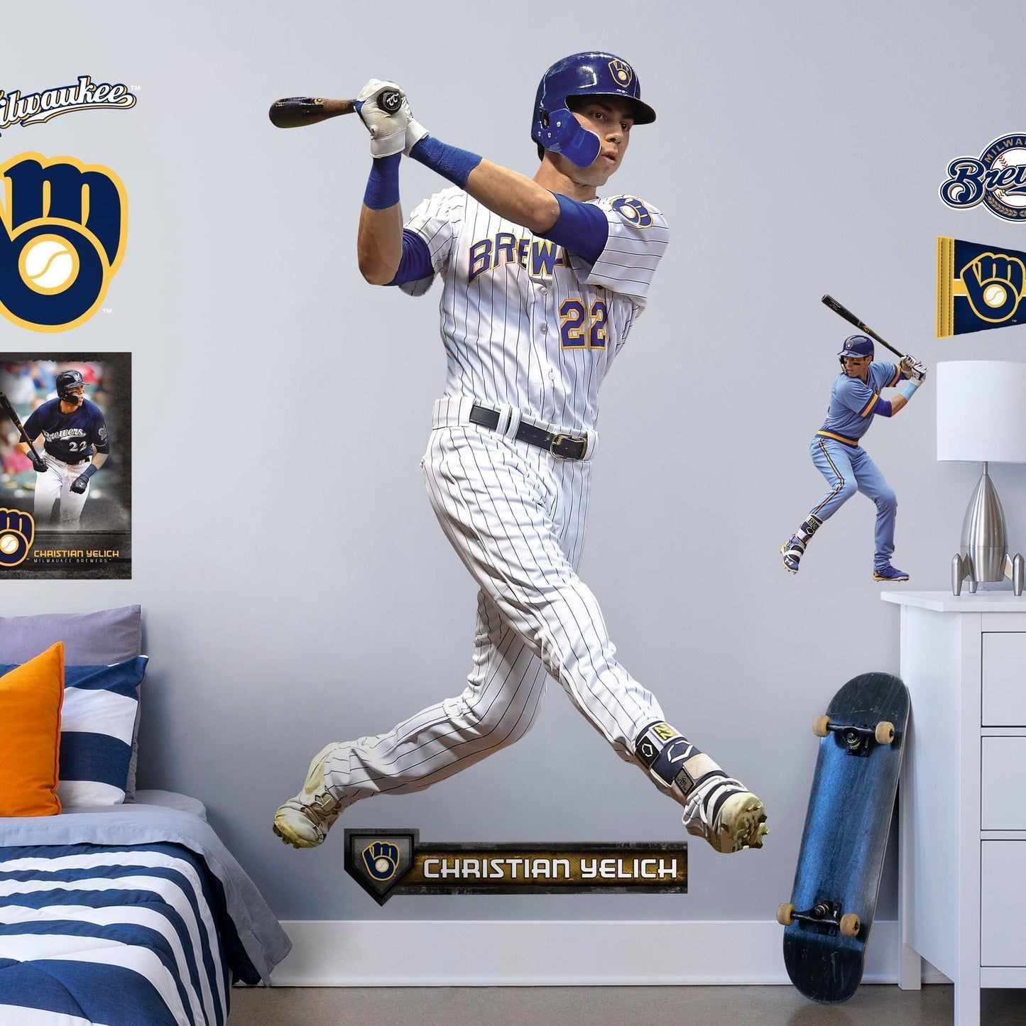 1445x1445 Christian Yelich MLB Removable Wall Decal. Fathead Official Site