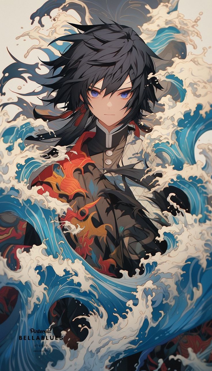 736x1287 Water Breathing Warrior: Giyuu Tomioka's Illustration. Anime demon, Demon king anime, Anime artwork