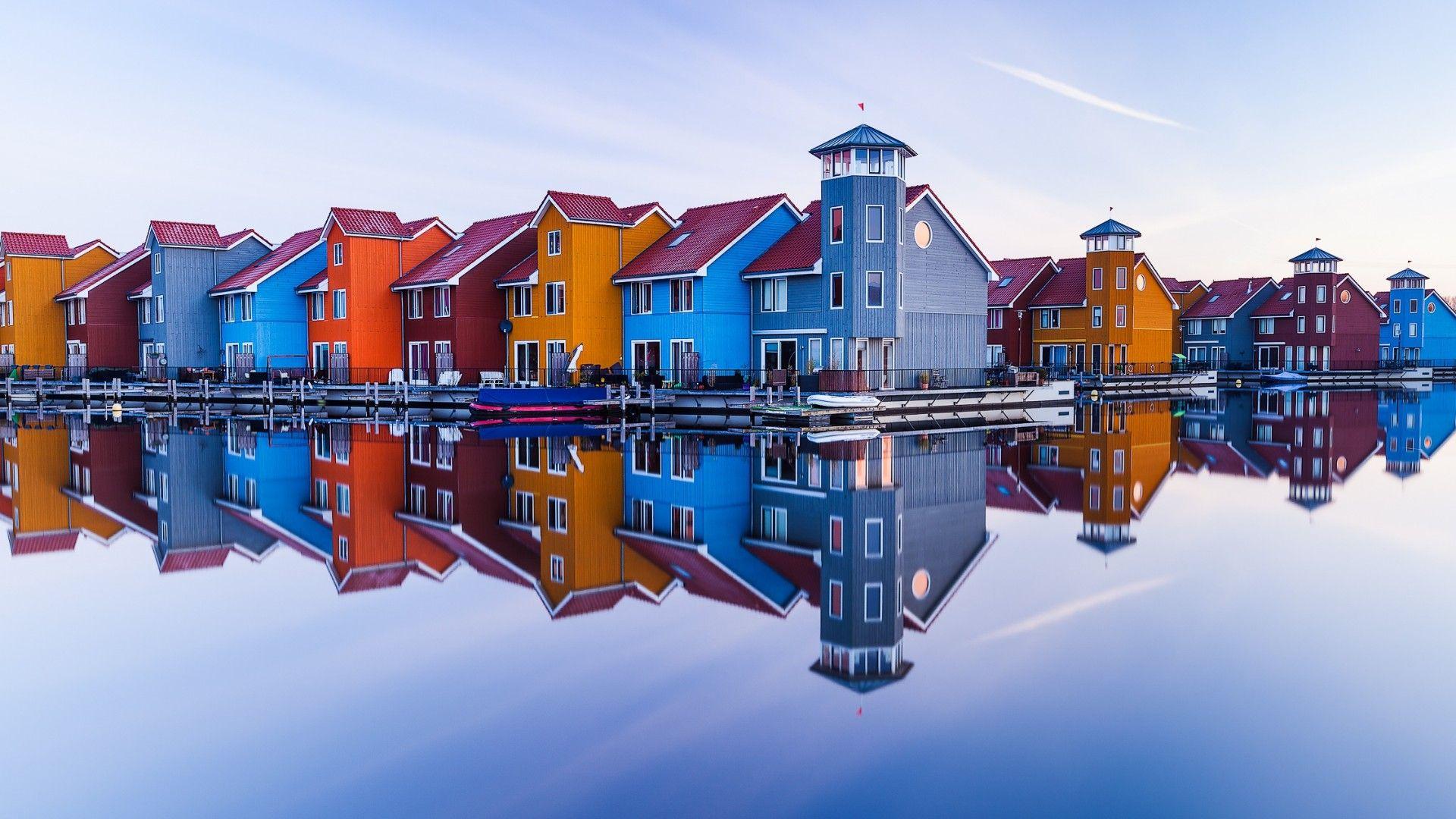 1920x1080 Reitdiep Marina Perfect Reflection Wallpaper. Wallpaper Studio 10
