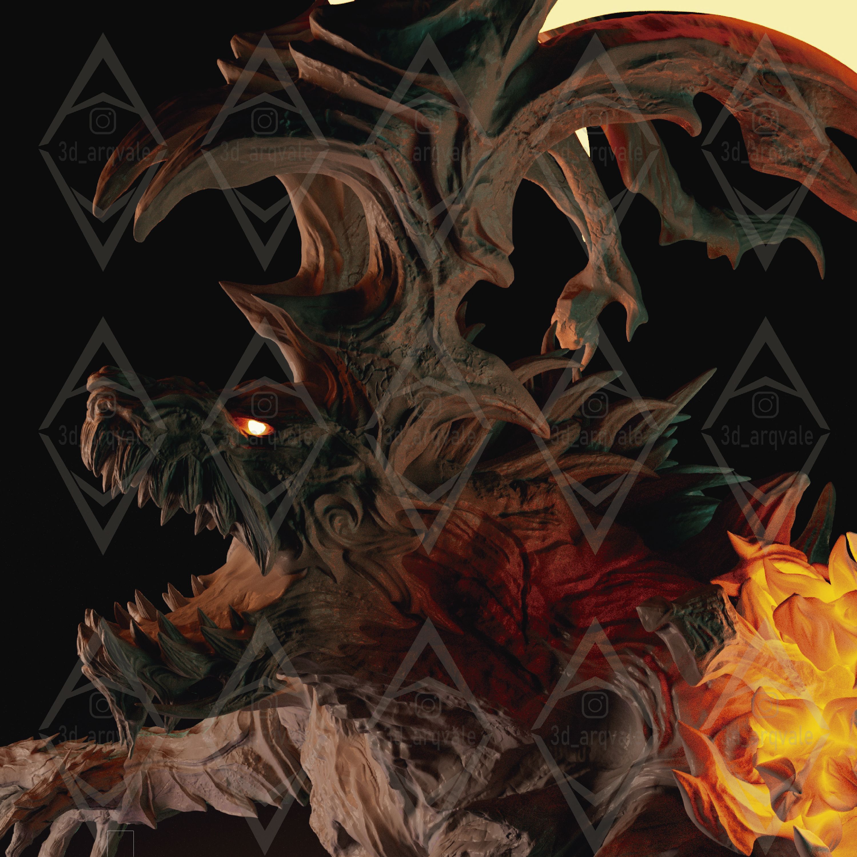 2998x2998 STL file Ifrit Final Fantasy XVI・3D printing idea to download・Cults