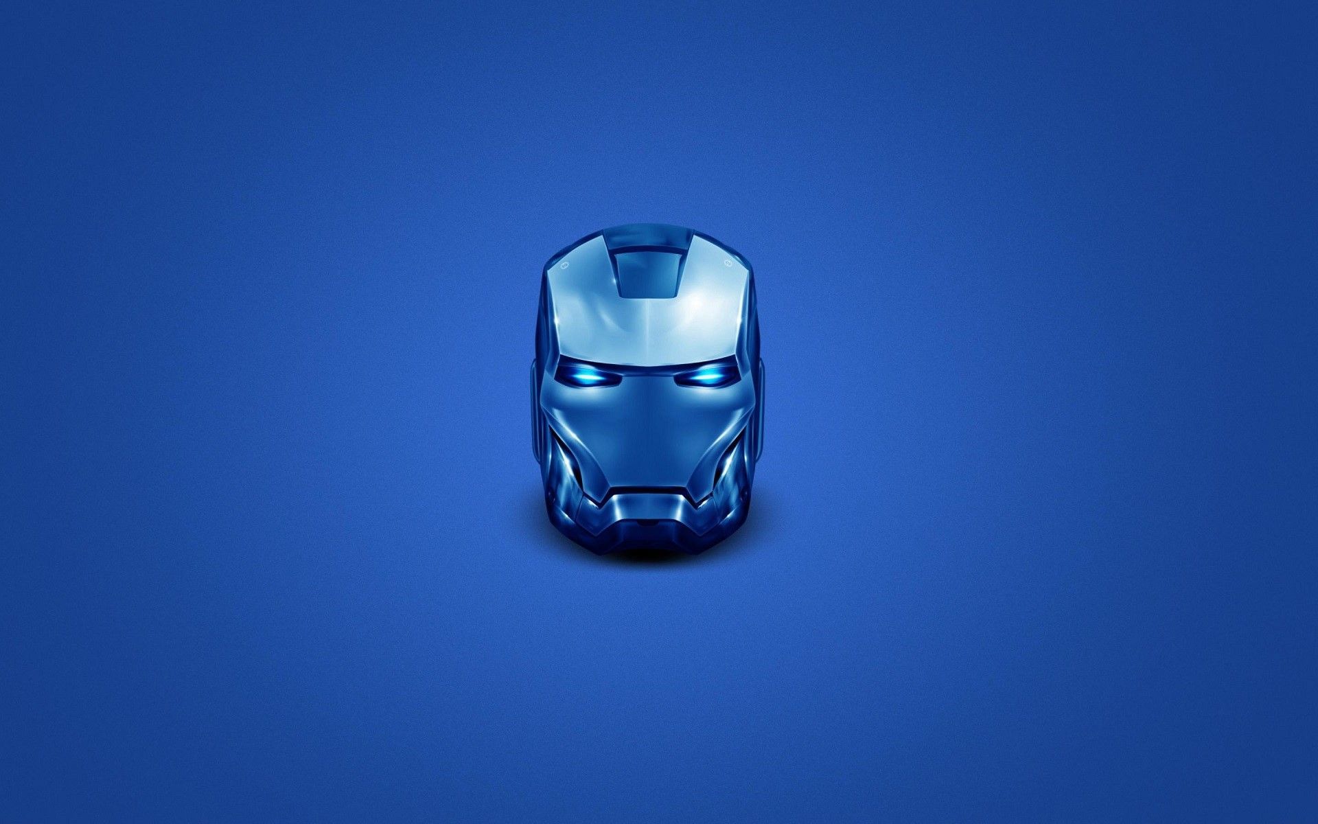 1920x1200 Wallpaper / Iron Man, head, helmet, superhero, blue, simple background, minimalism, Marvel Comics, Marvel Cinematic Universe free download