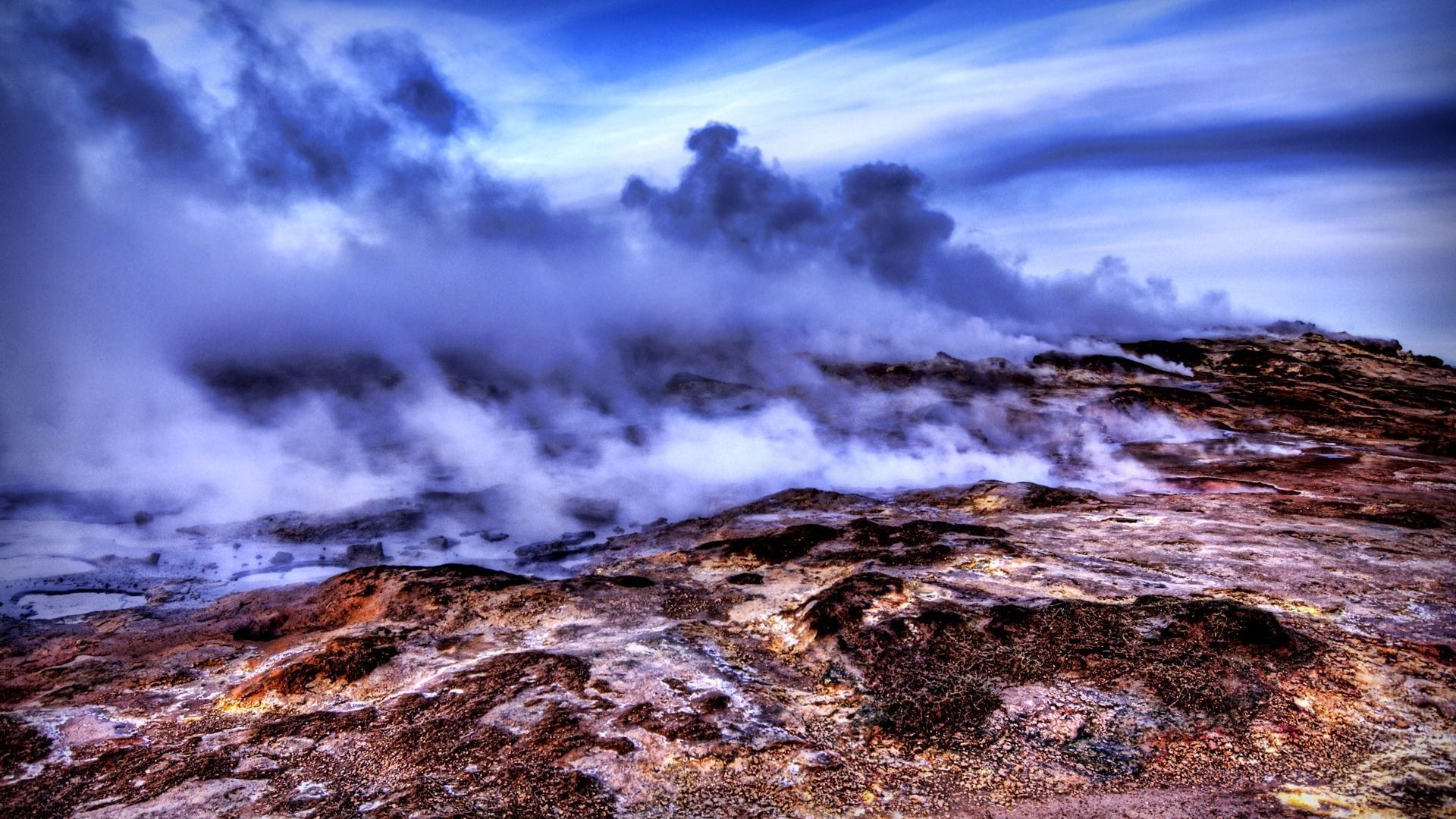 1920x1080 Iceland geothermal dense vapor