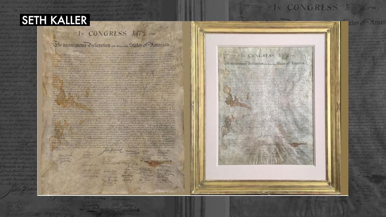 1280x720 Extremely rare copy of the Declaration of Independence, once hidden behind wallpaper, surfaces