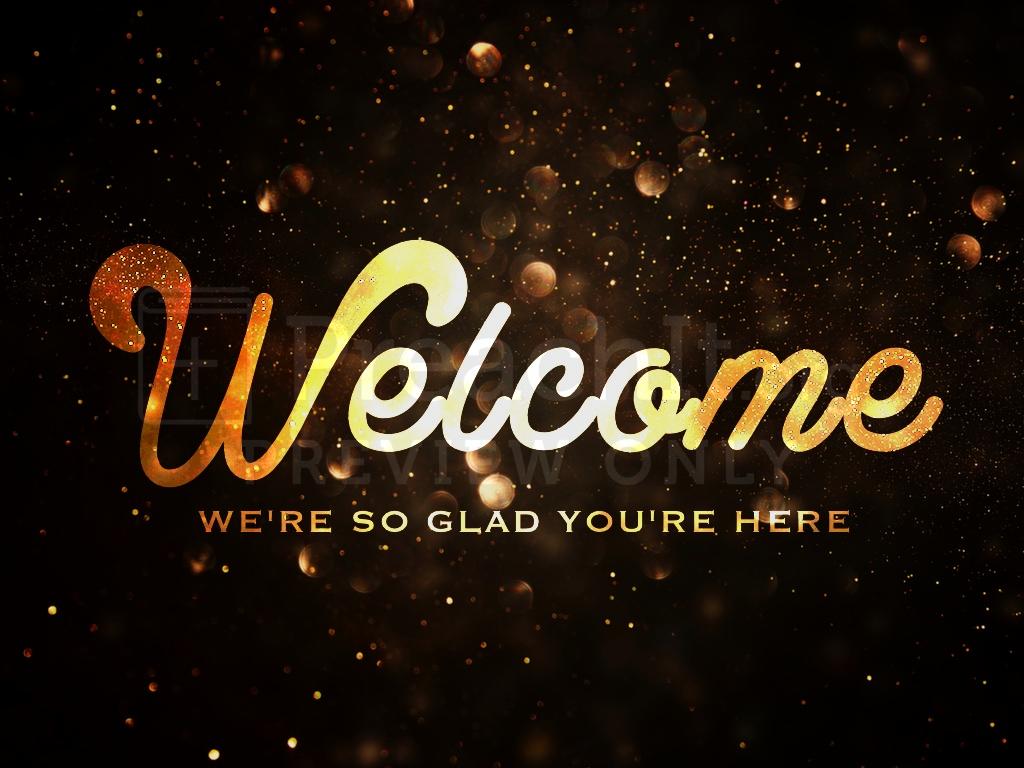 1024x768 Christmas Welcome Gold Black