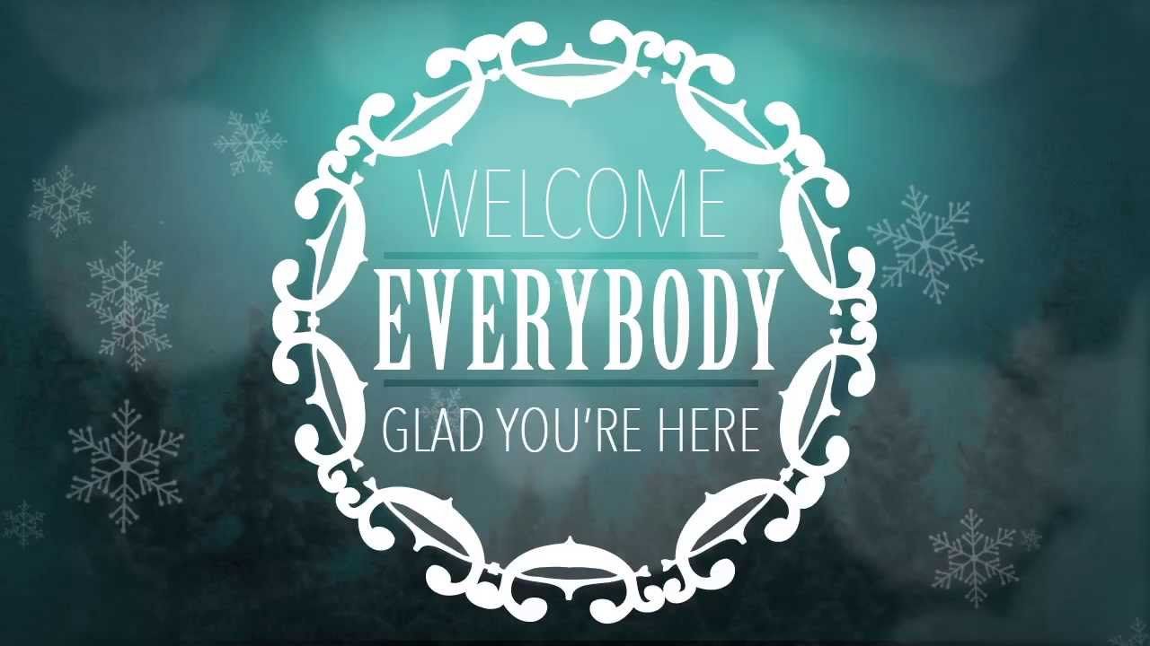 1280x720 Welcome Message on Winter Scene Background