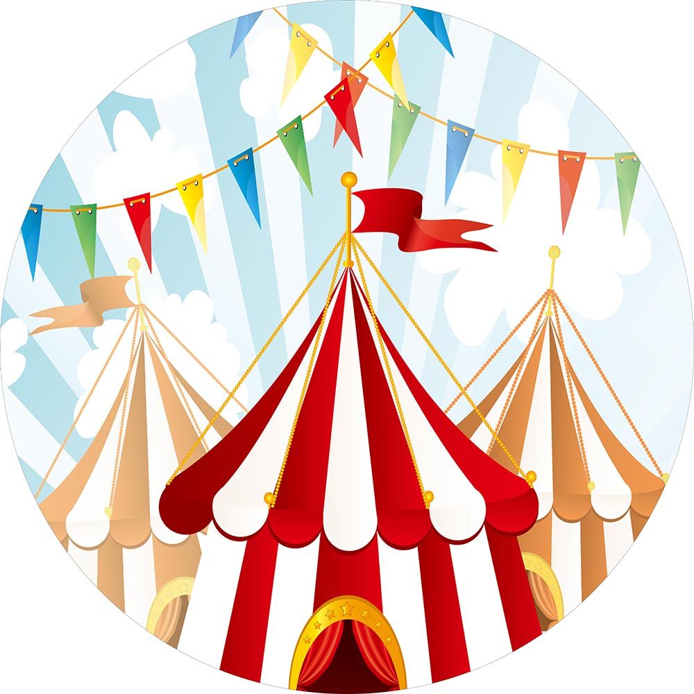 1000x1000 Allenjoy Circus Tent Round Background Circle Backdrop Cover Carnival Party Event Birthday Decor Photocall Wallpaper Photozone