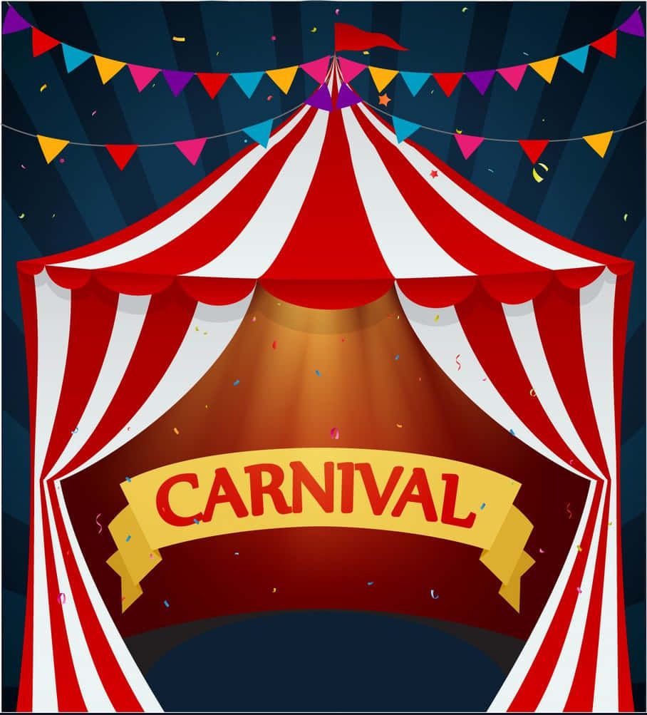 908x1003 Download Pretty Banners And Tent Carnival Background