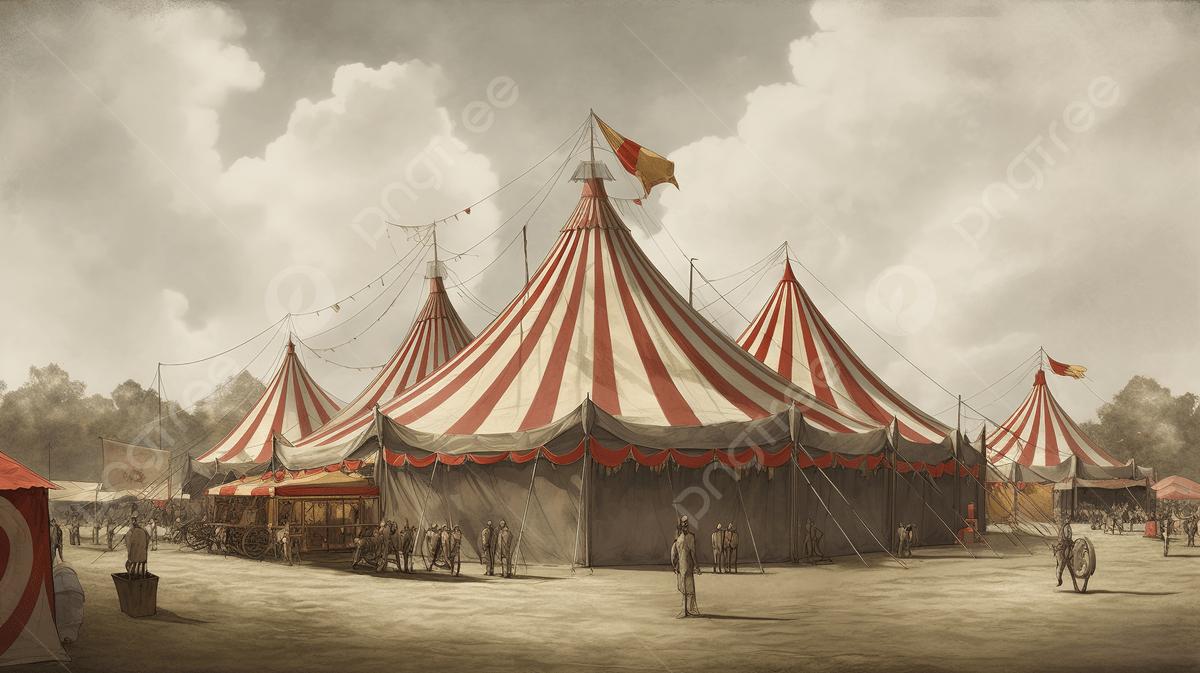 1200x673 Painting Of A Circus Tent Under Blue Skies Background, Picture Of Circus Background Image And Wallpaper for Free Download