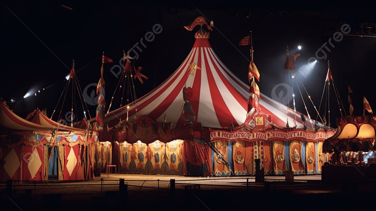 1200x673 Circus Tent Stands In Front Of A Dark Tent Background, Picture Of Circus Background Image And Wallpaper for Free Download