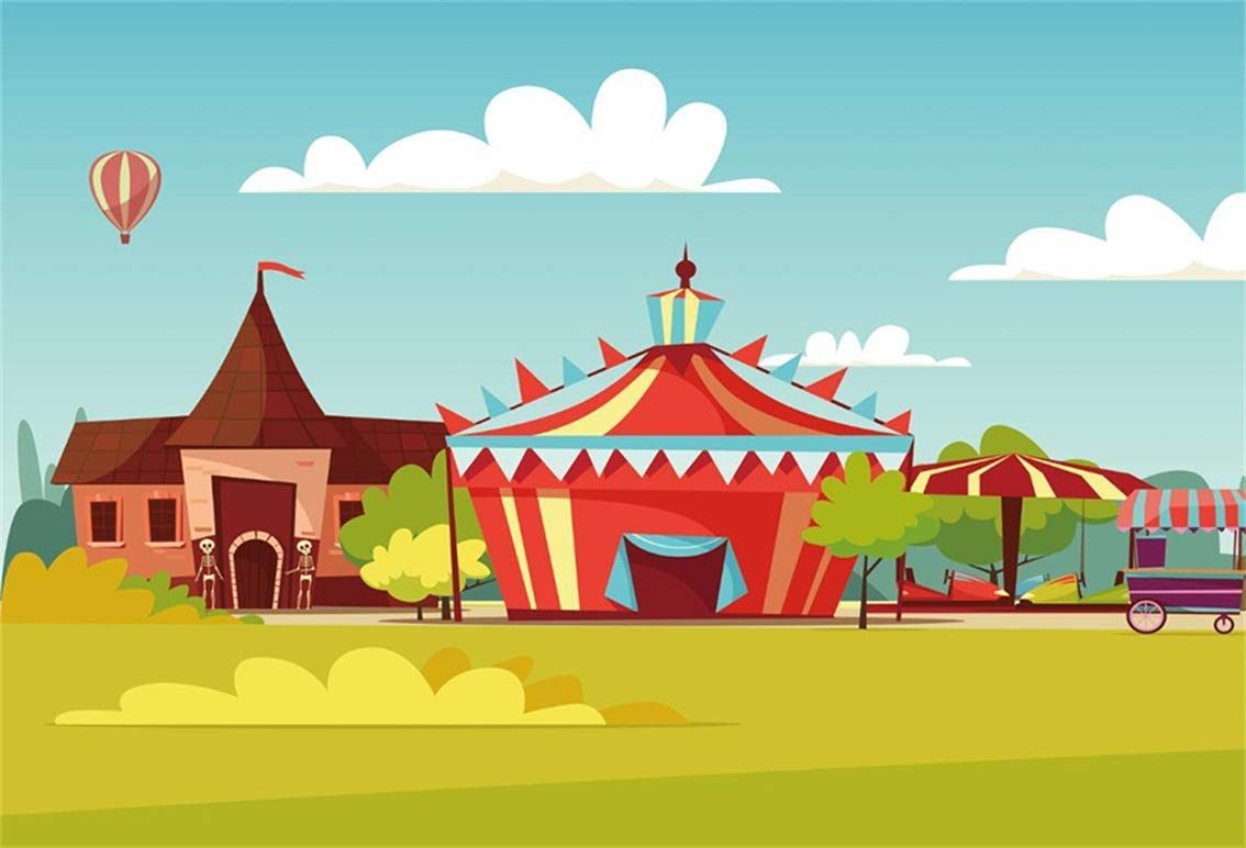 1134x772 Buy CSFOTO 5x3ft Halloween Background Circus Tent Fun Fair Photography Backdrop Playground Haunted House Cartoon Children Birthday Party Decoration Kids Photo Studio Props Polyester Wallpaper Online
