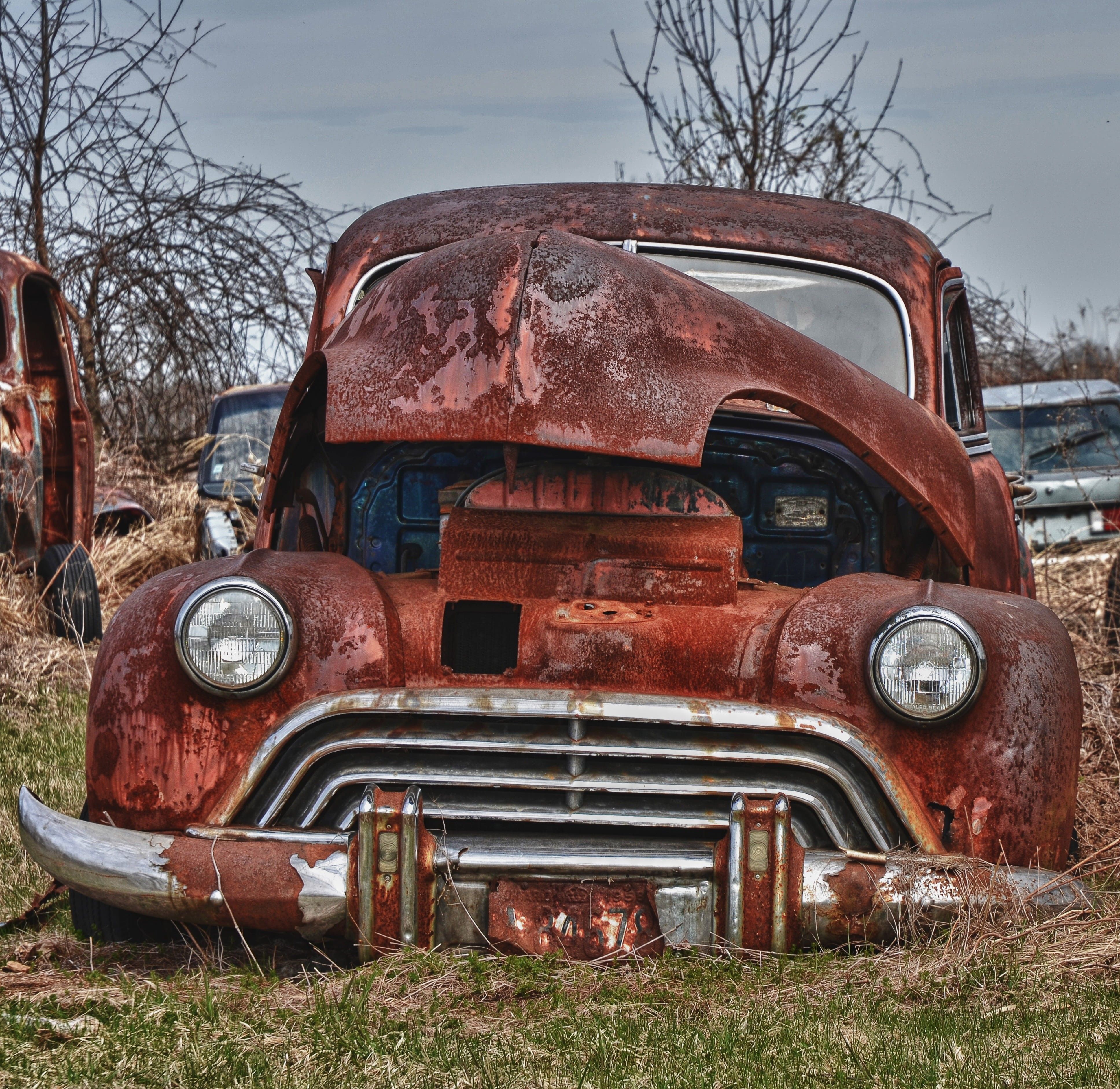 3872x3766 Wallpaper / Auto, Day, Rusted, Tree, Antique, Classic, Brown, Transport, Run Down, Abandoned, Junkyard, Mode Of Transportation, Broken, Vintage, Old Fashioned, Field Free Download