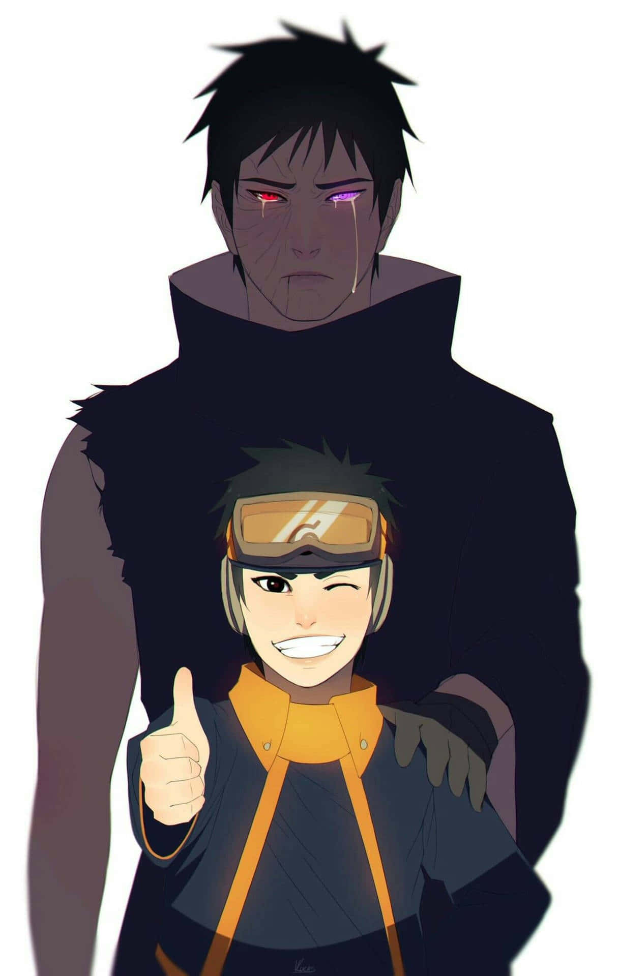 1217x1920 Download Old Young Smiling And Crying Obito Wallpaper