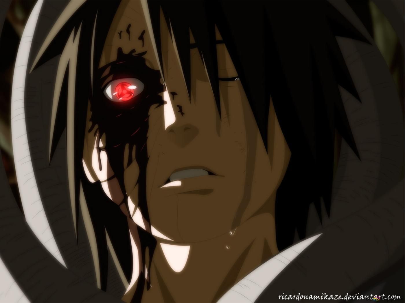 1400x1050 Naruto Shippuden Uchiha, Tears of Blood 2K wallpaper download