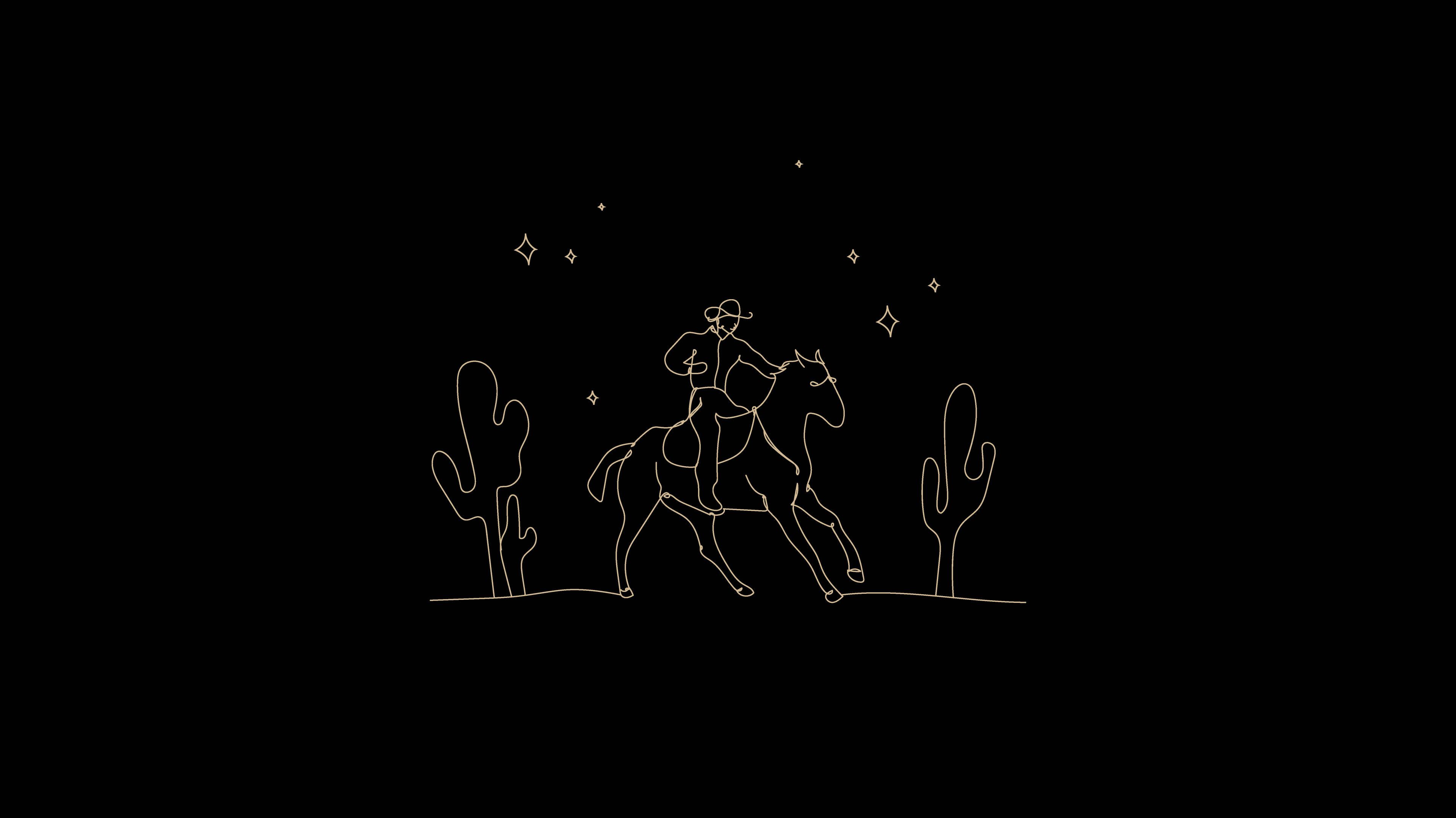 3840x2160 Download Black Western Aesthetic Wallpaper