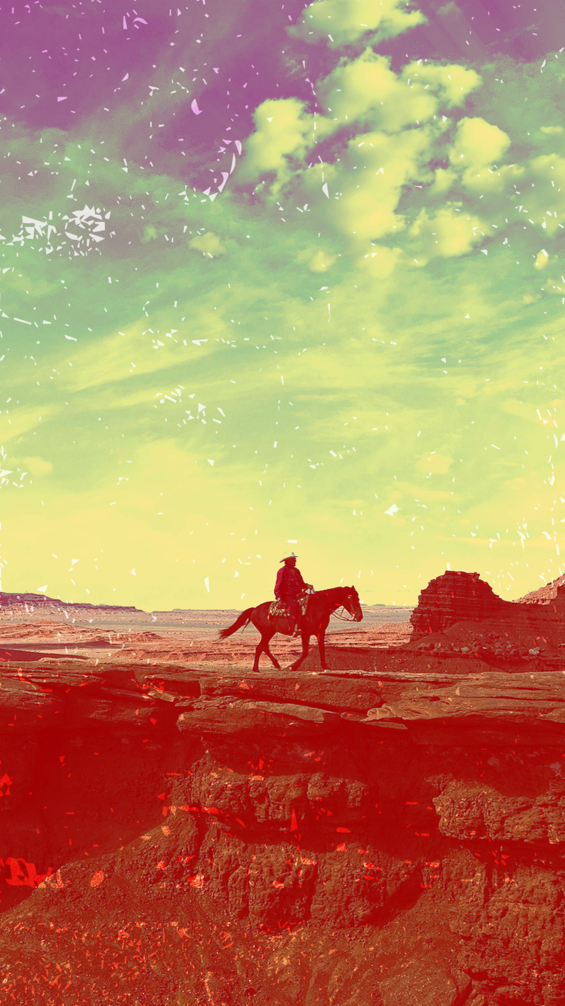 2160x3840 Download Filtered Western Aesthetic Rider Wallpaper