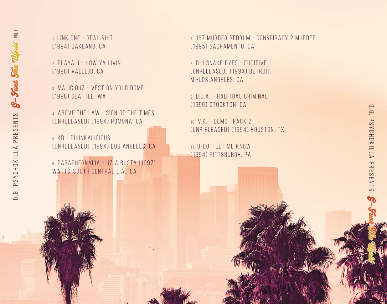 1236x973 O.G. PSYCHOKILLA PRESENTS G FUNK THA WORLD VOL. 1 (NEW CD)