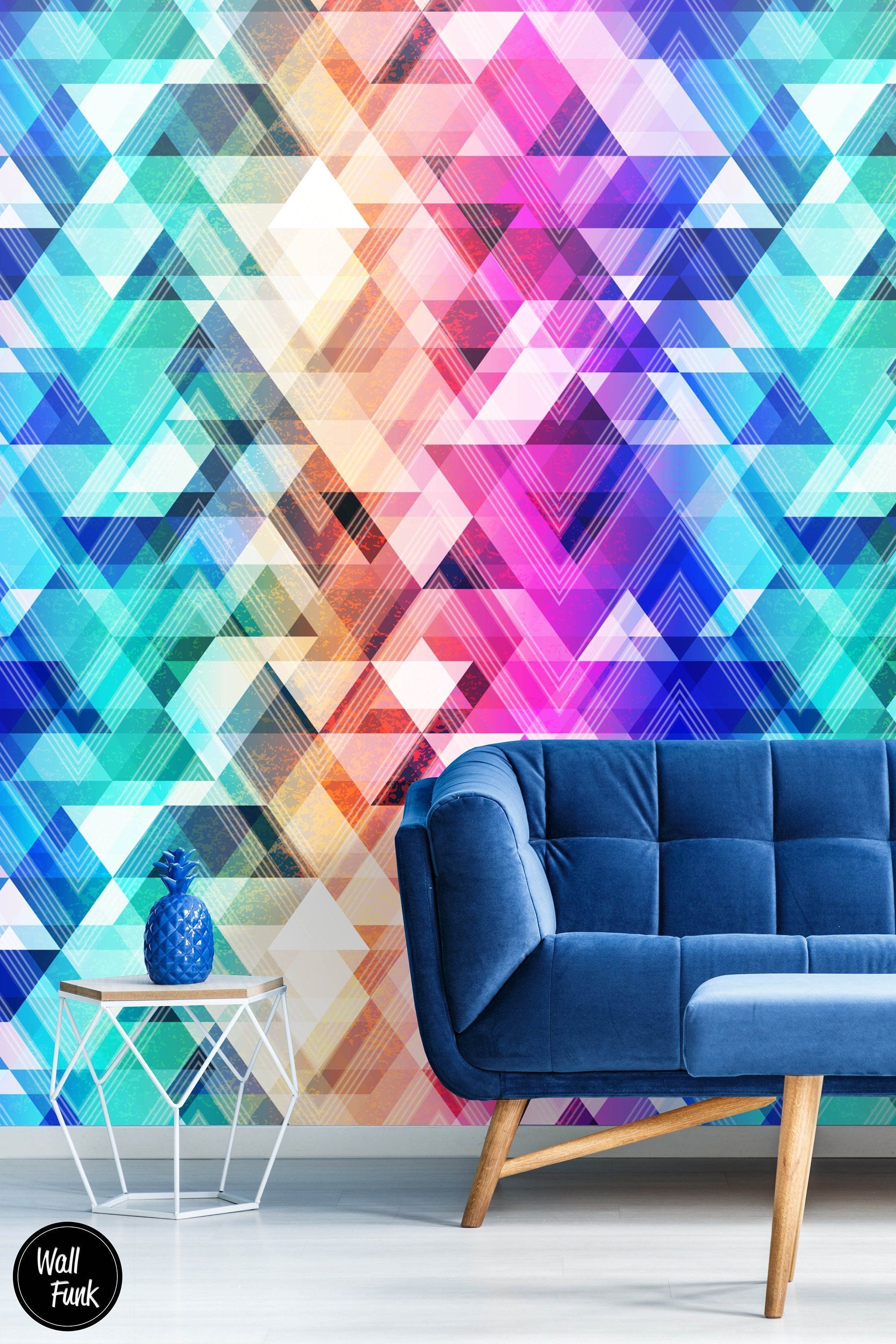 2000x3000 Removable Geometric Wallpaper Water Activated Temporary Stick