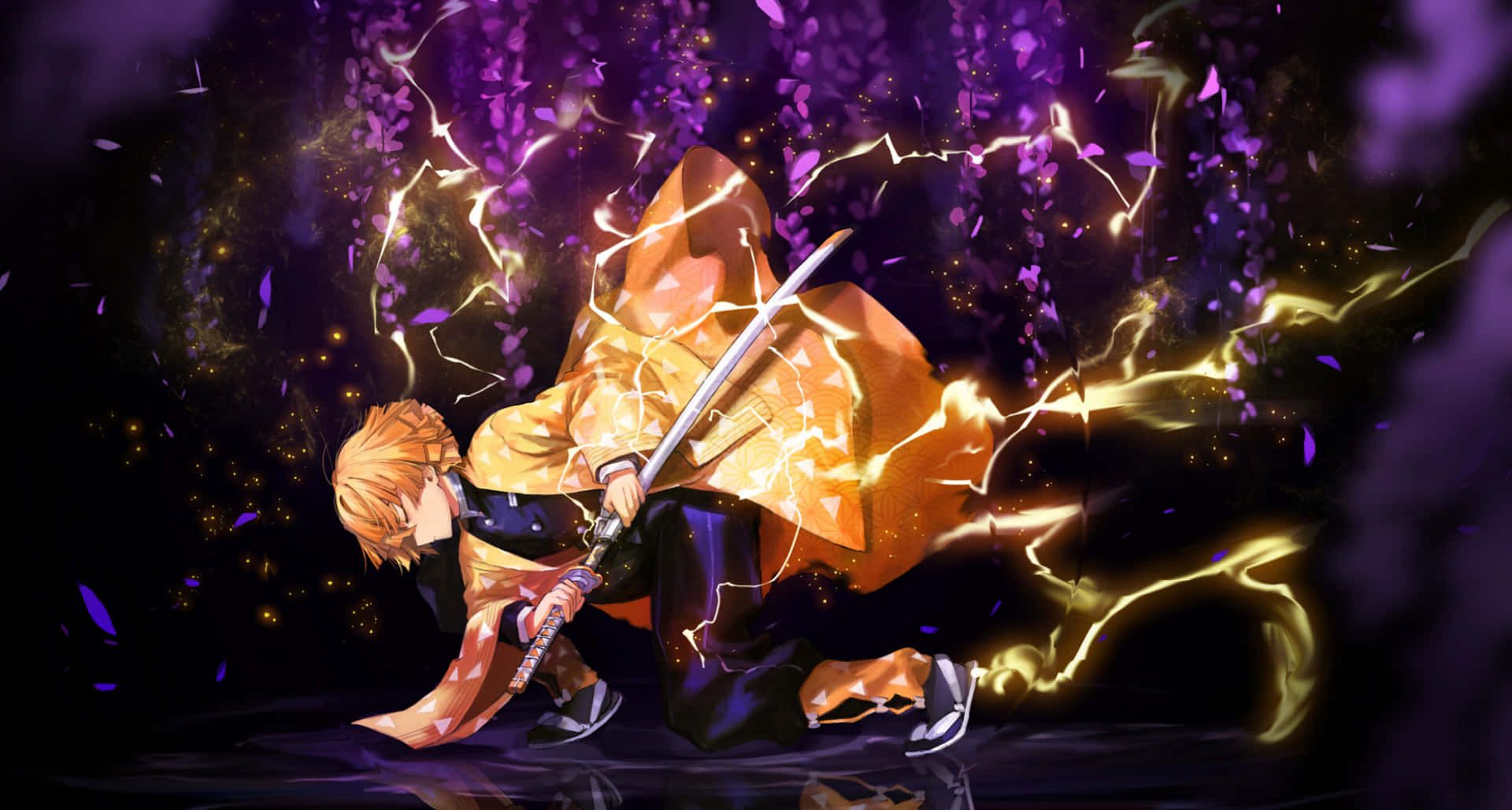 1920x1028 Download Demon Slayer Anime Zenitsu Agatsuma Thunder Breathing Wallpaper